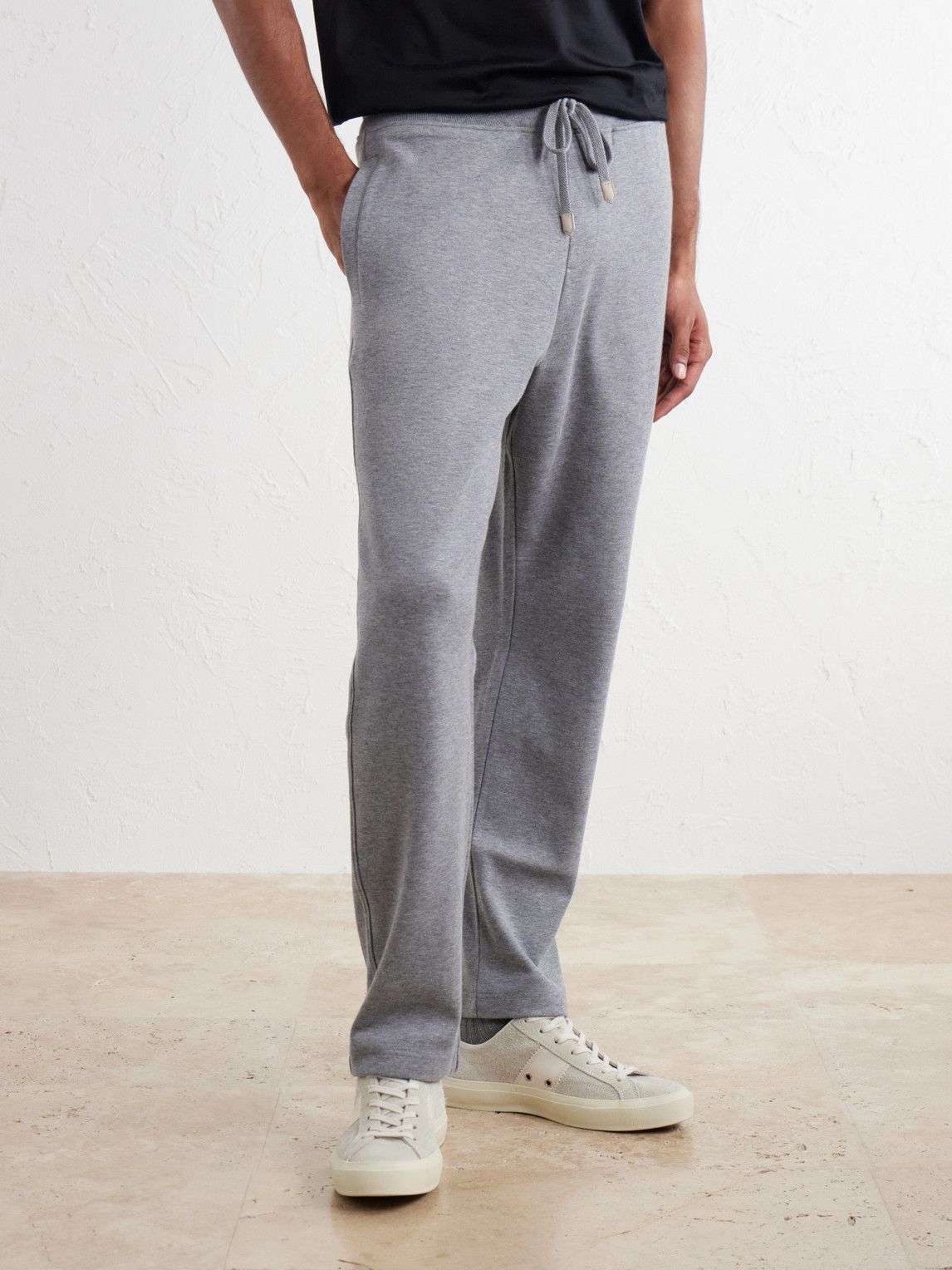 Straight-Leg Cotton-Blend Jersey Sweatpants