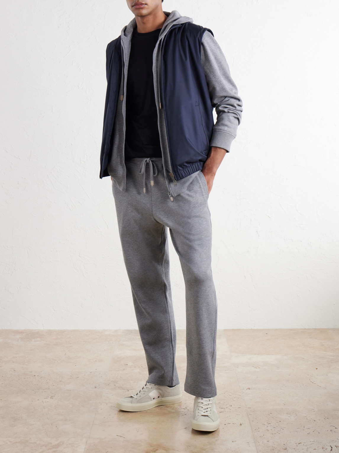 Straight-Leg Cotton-Blend Jersey Sweatpants