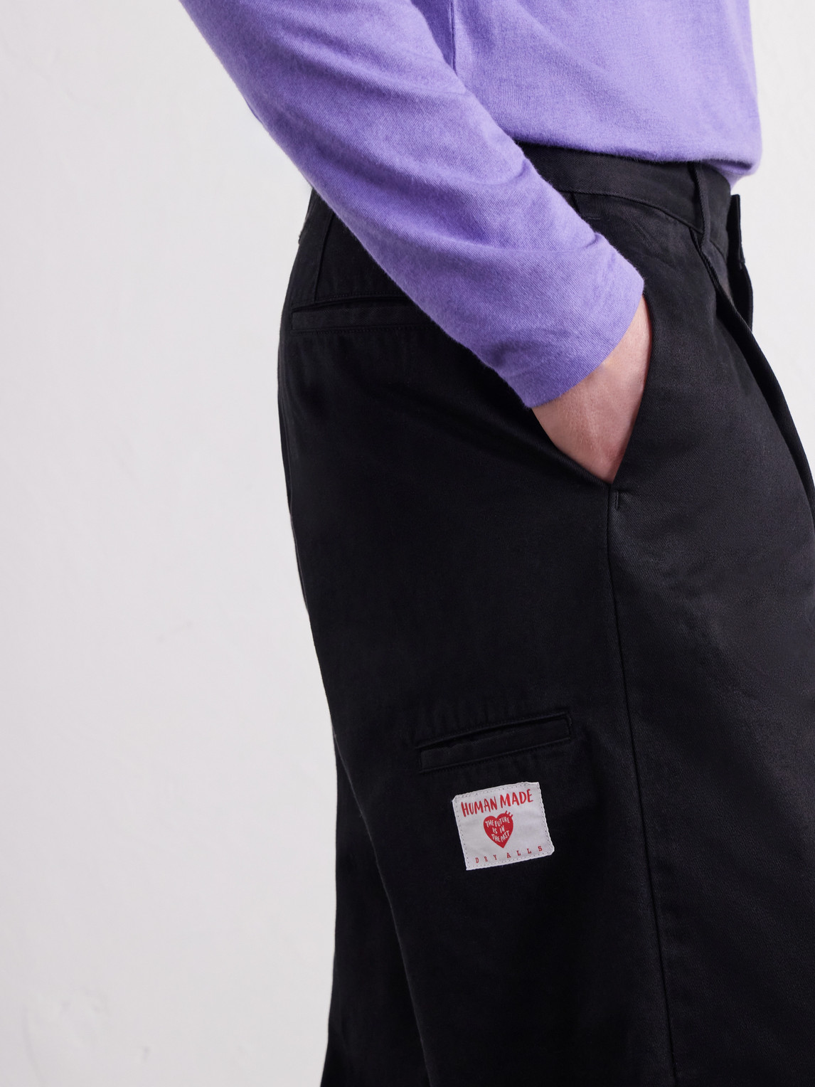 Tapered Pleated Cotton-Canvas Trousers
