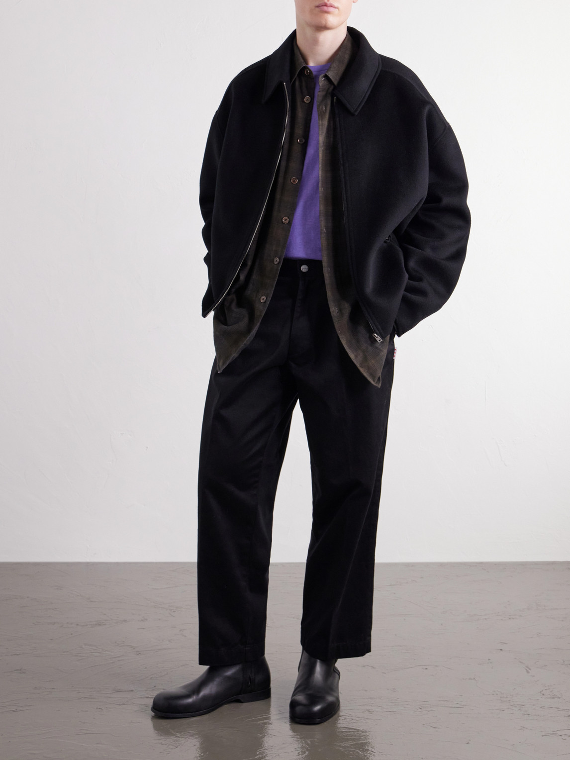 Tapered Pleated Cotton-Canvas Trousers