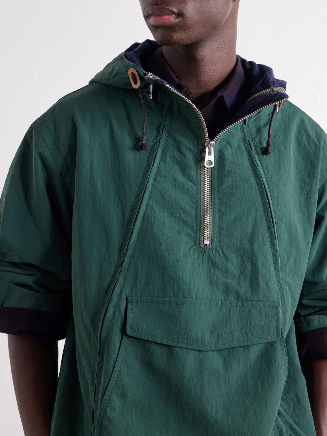 Multi-Zip Logo-Detailed Hooded Shell Jacket