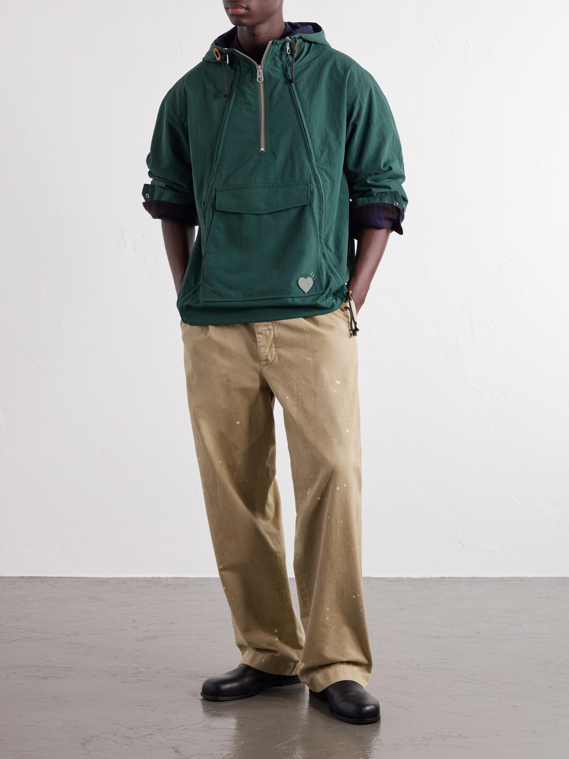Multi-Zip Logo-Detailed Hooded Shell Jacket