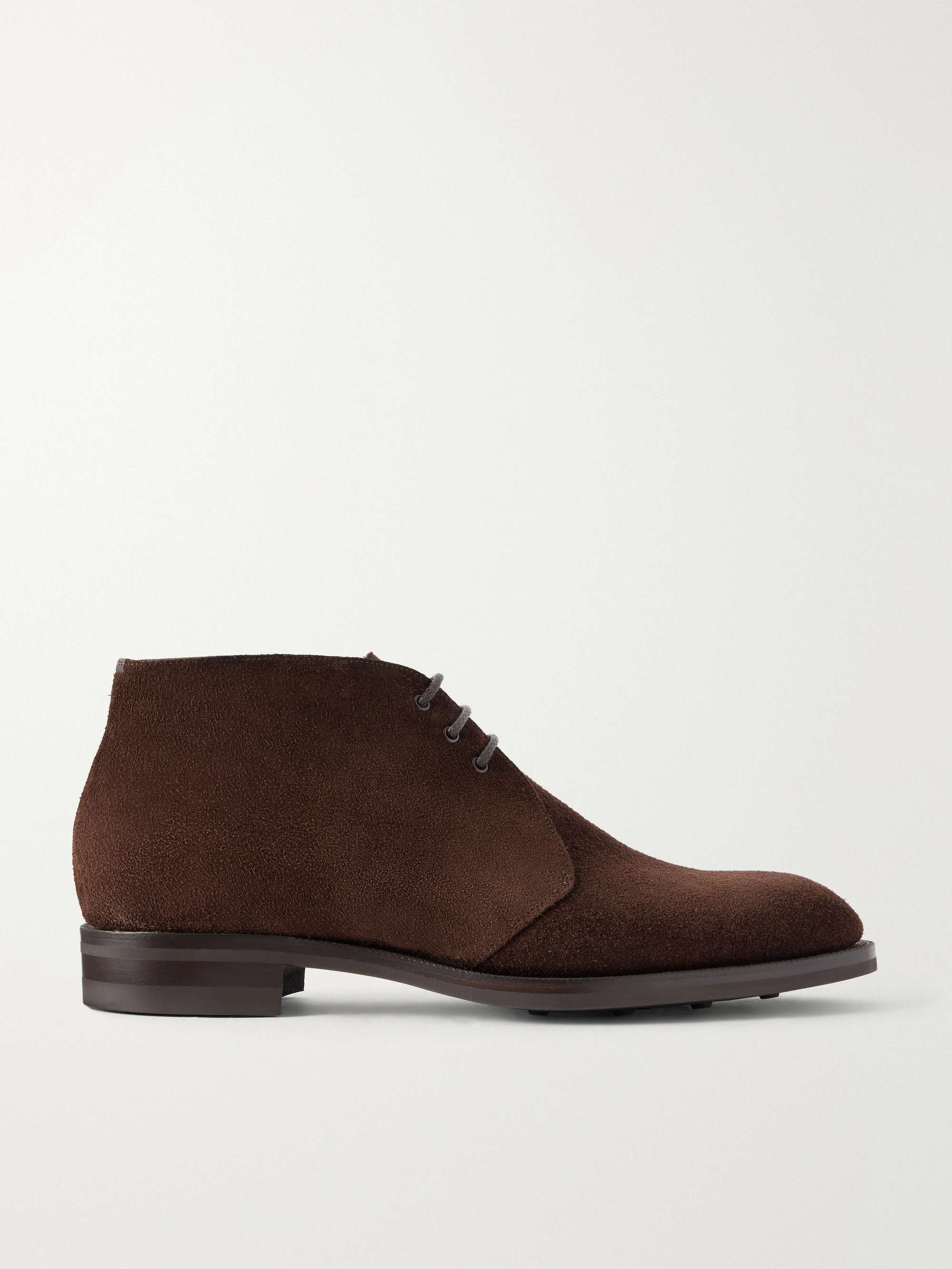 EDWARD GREEN Lanark Waxed-Suede Desert Boots