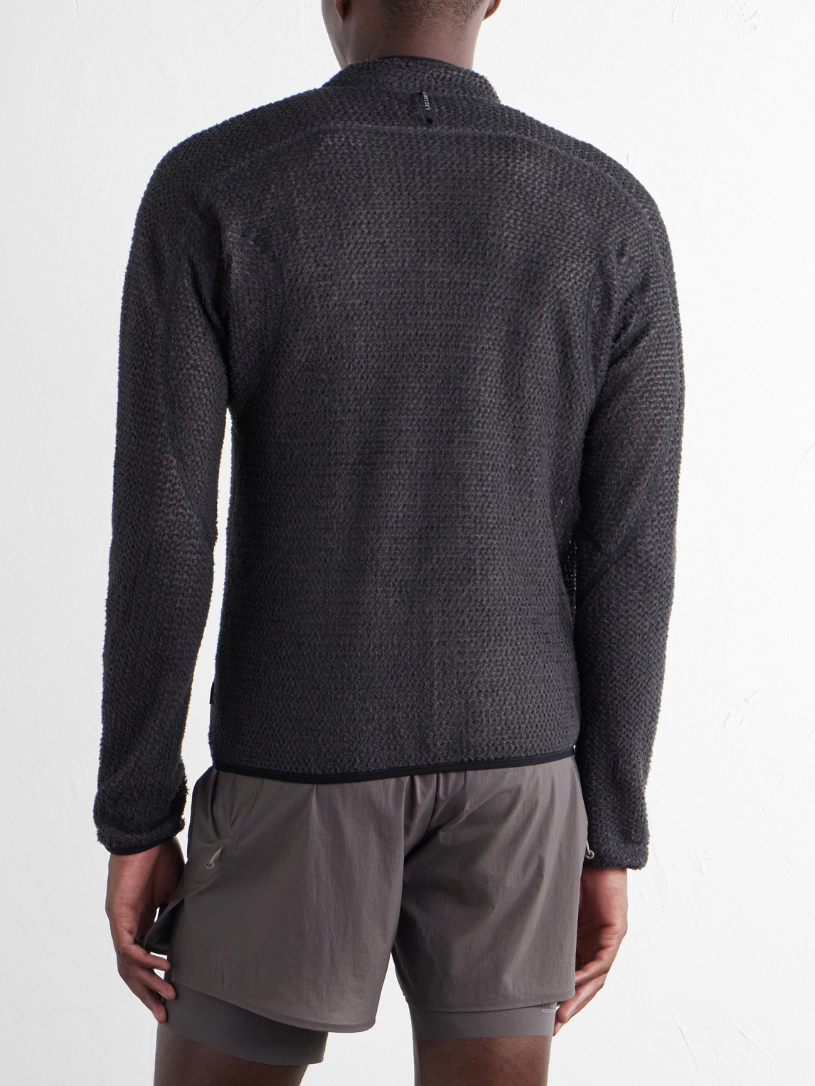 Logo-Print Fuzzfleece™ Half‑Zip Running Top
