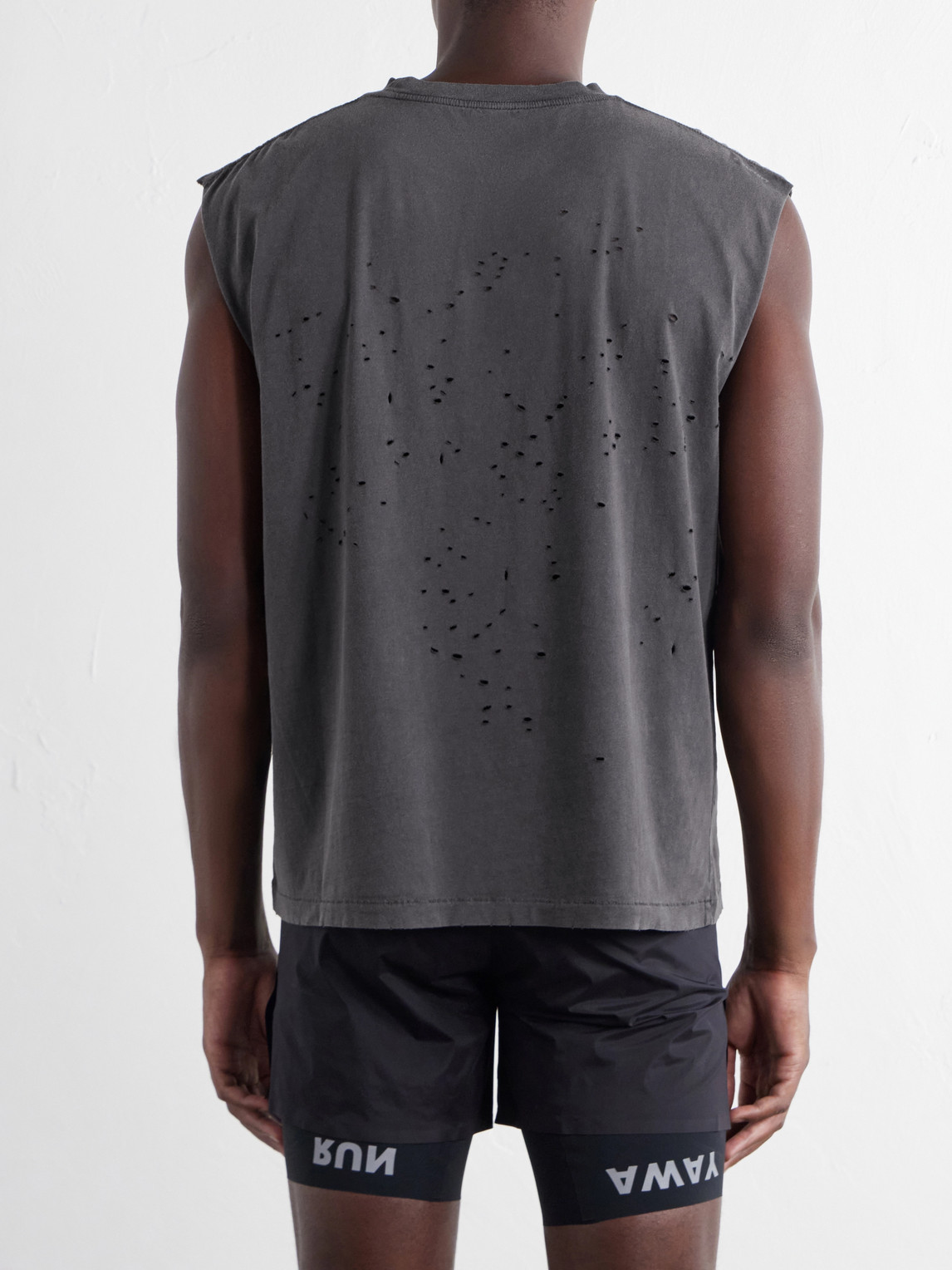 Distressed Logo-Print Mothtech™ Organic Cotton-Jersey Tank Top