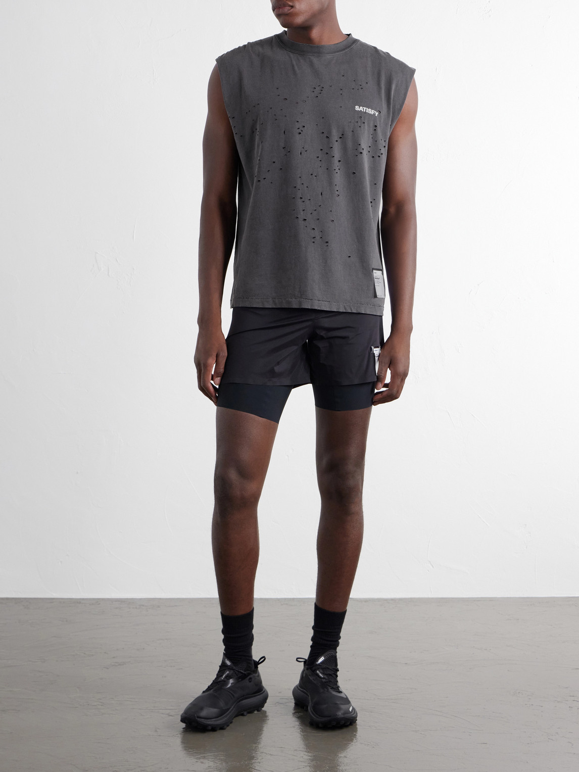 Distressed Logo-Print Mothtech™ Organic Cotton-Jersey Tank Top