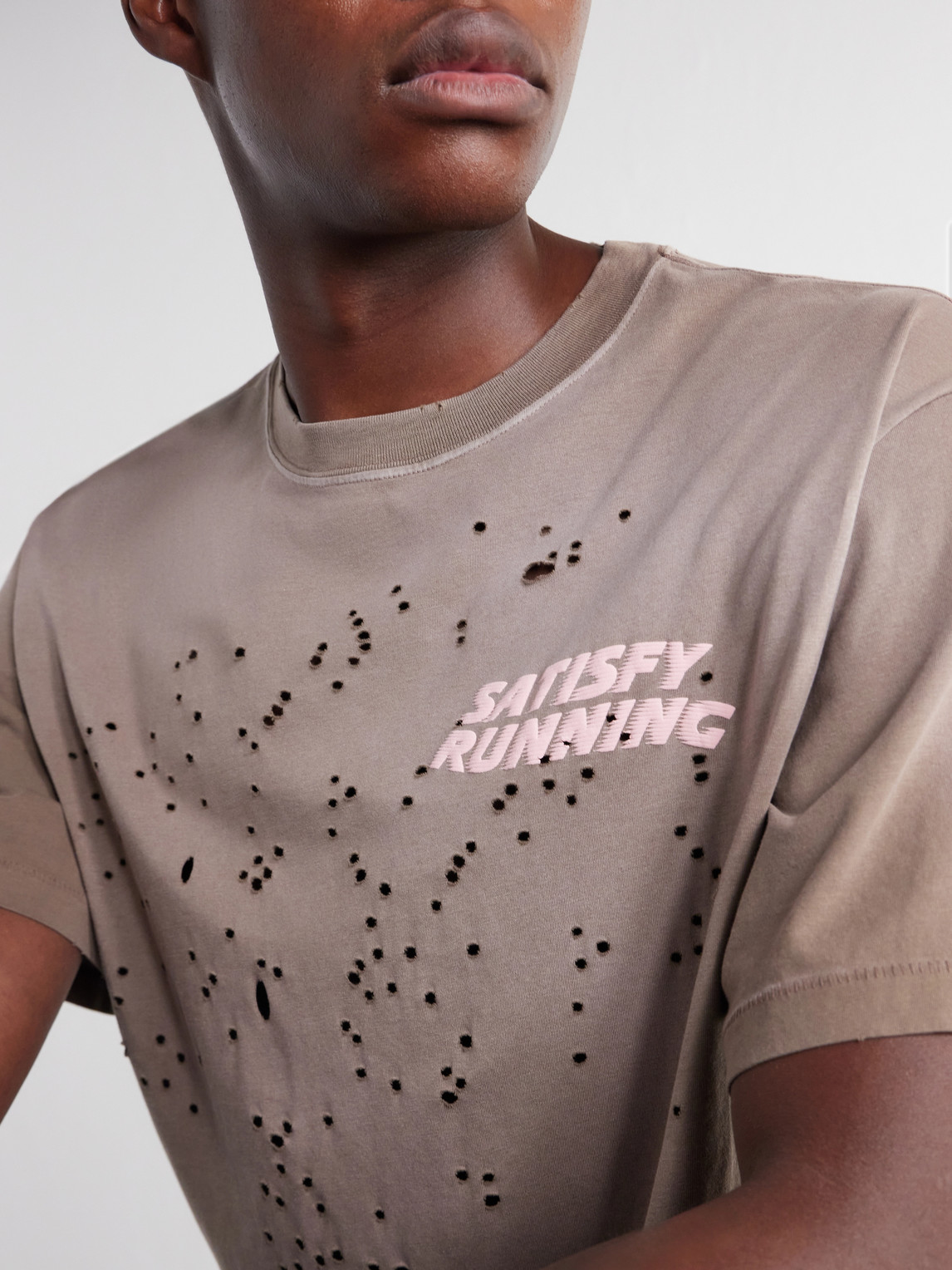 Logo-Print Distressed Mothtech™ Cotton-Jersey T-Shirt