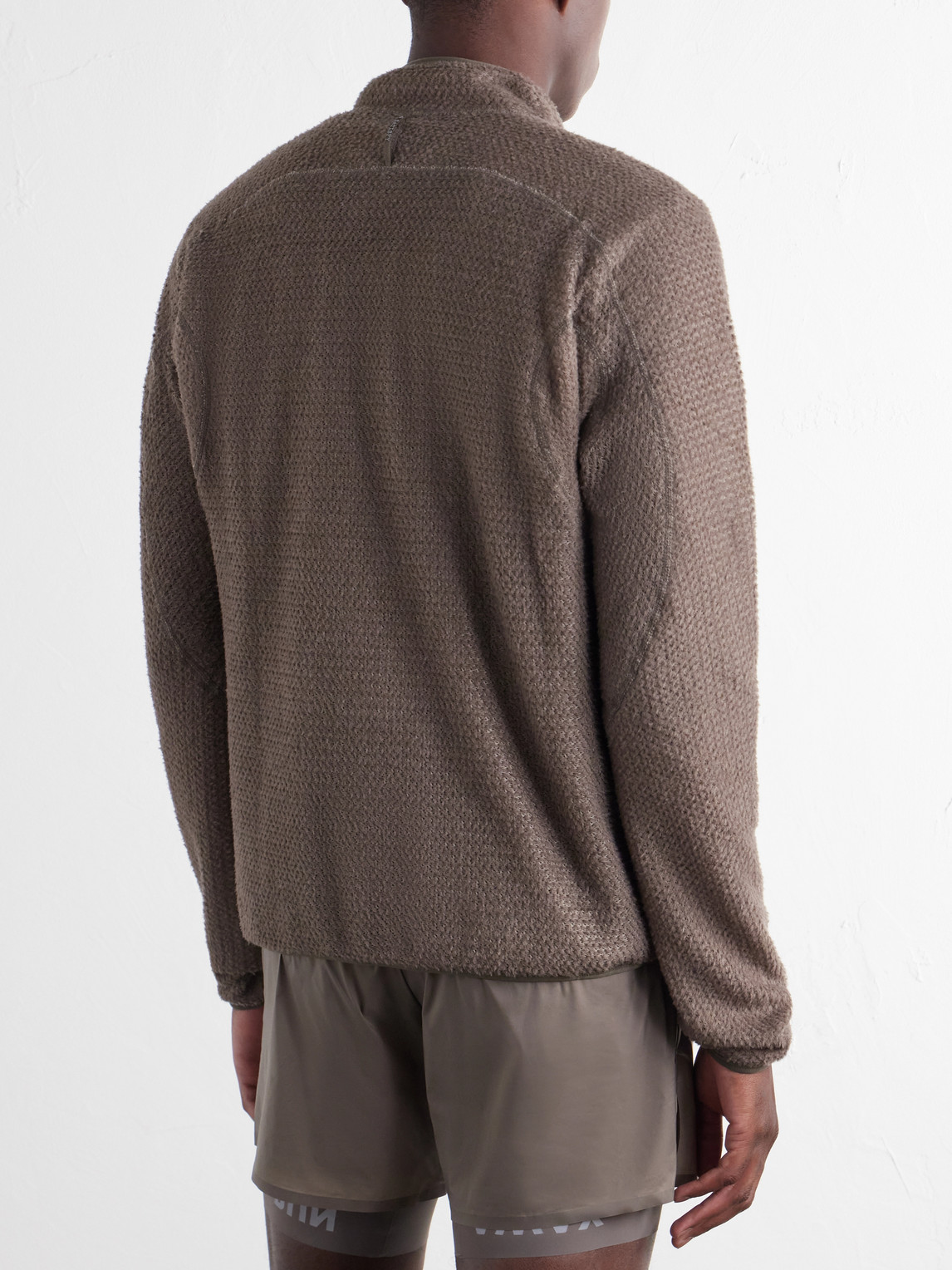 Logo-Print Fuzzfleece™ Half‑Zip Running Top