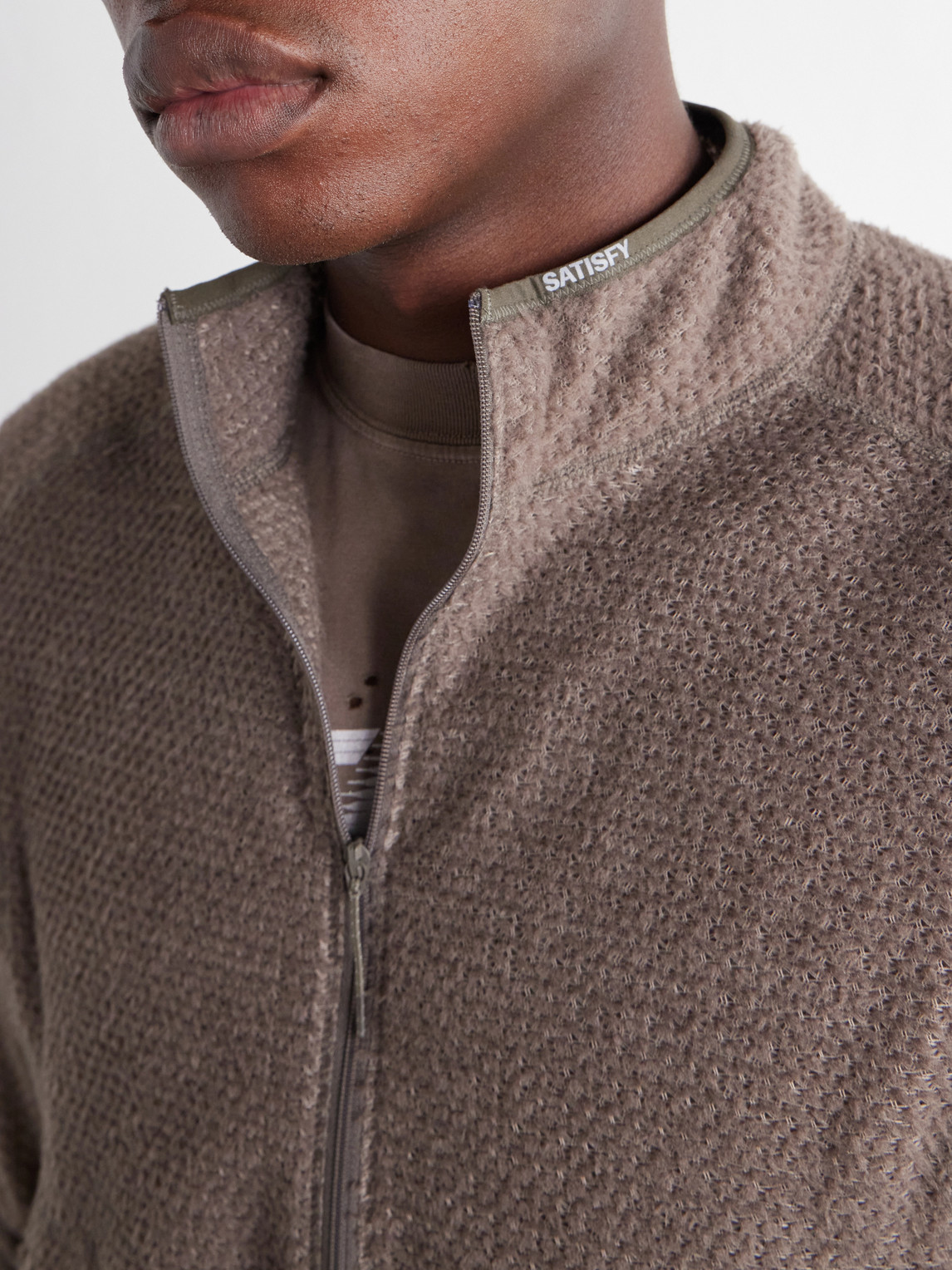 Logo-Print Fuzzfleece™ Half‑Zip Running Top