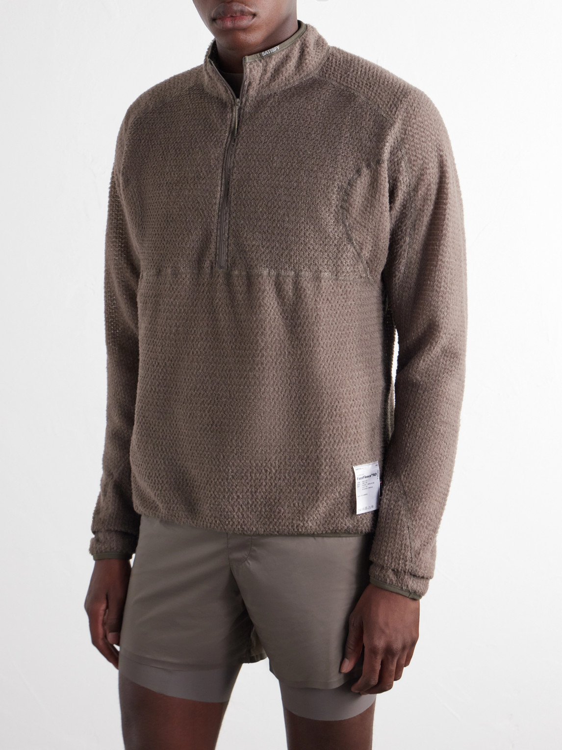 Logo-Print Fuzzfleece™ Half‑Zip Running Top