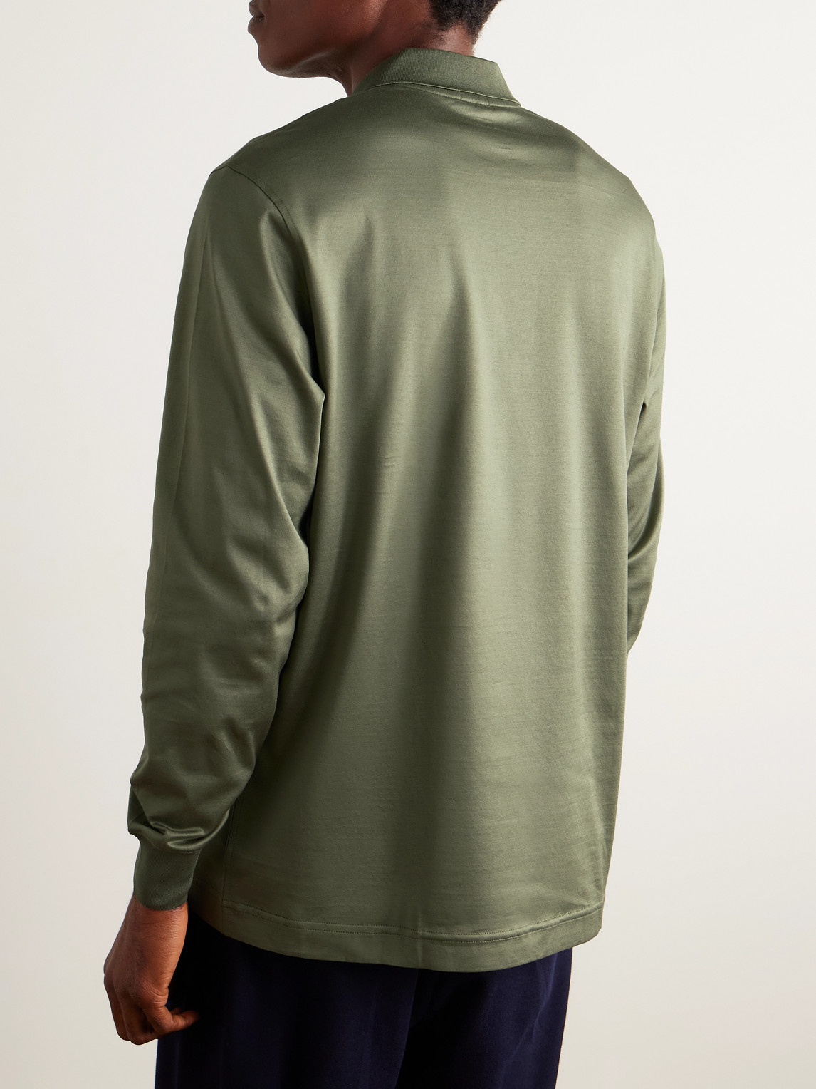 Cotton-Sateen Polo Shirt