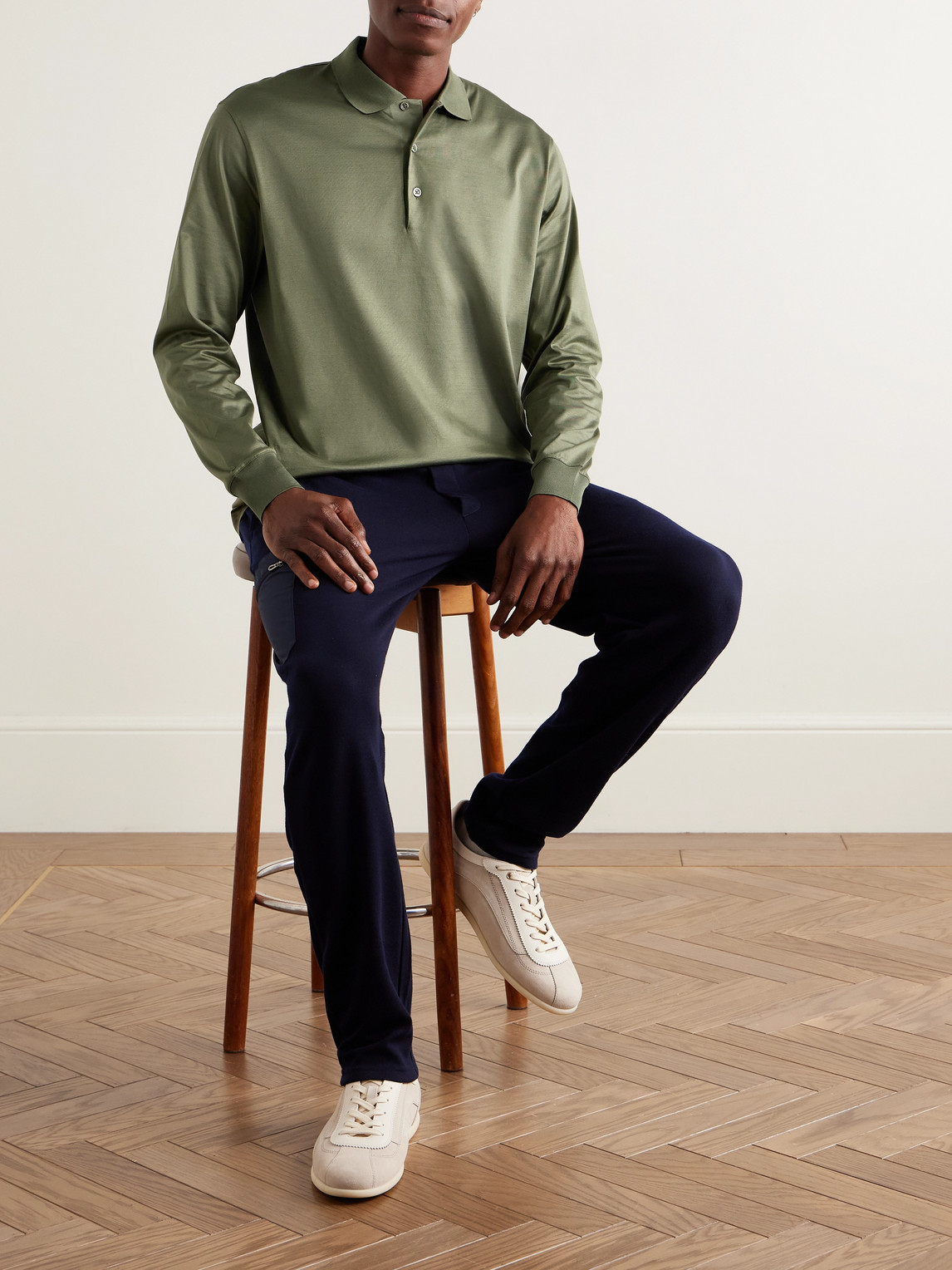 Cotton-Sateen Polo Shirt