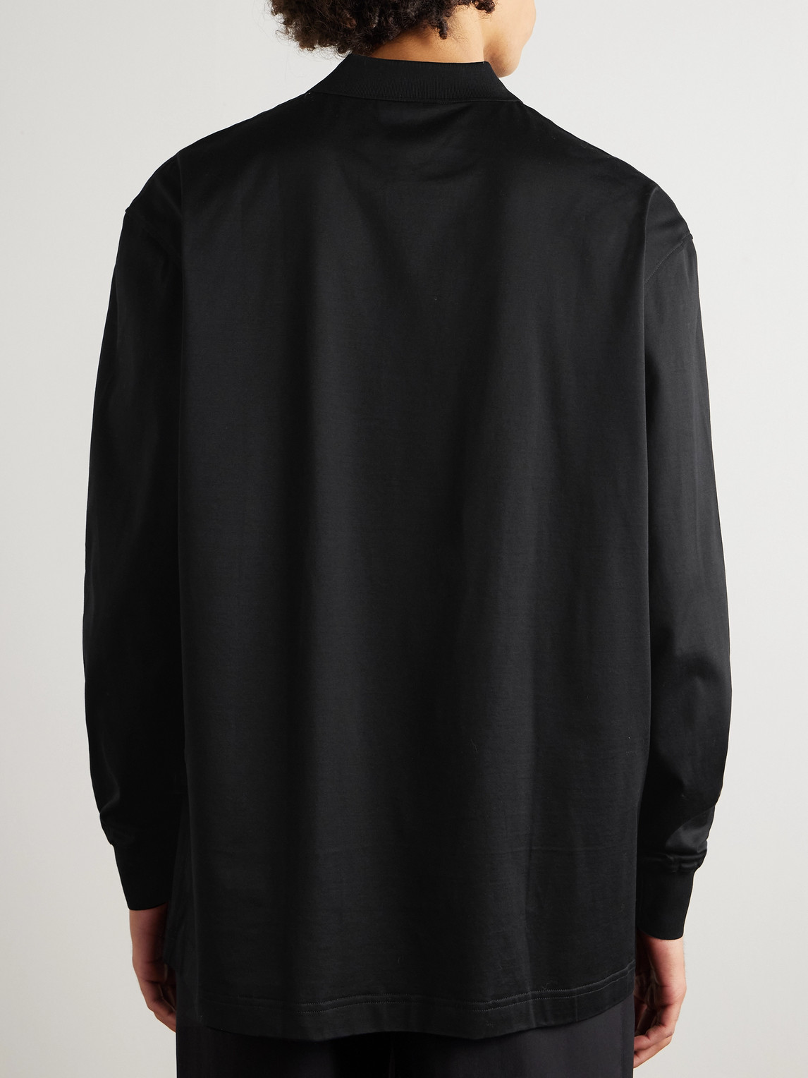 Cotton-Sateen Polo Shirt