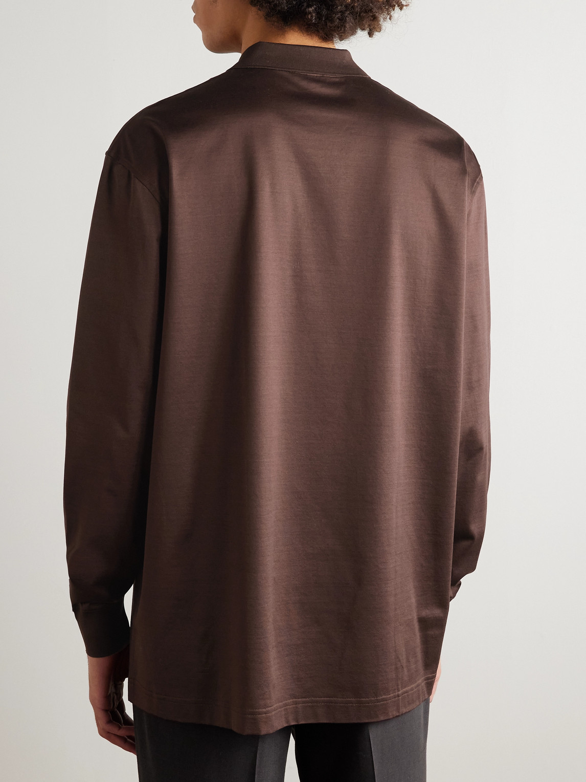 Cotton-Sateen Polo Shirt