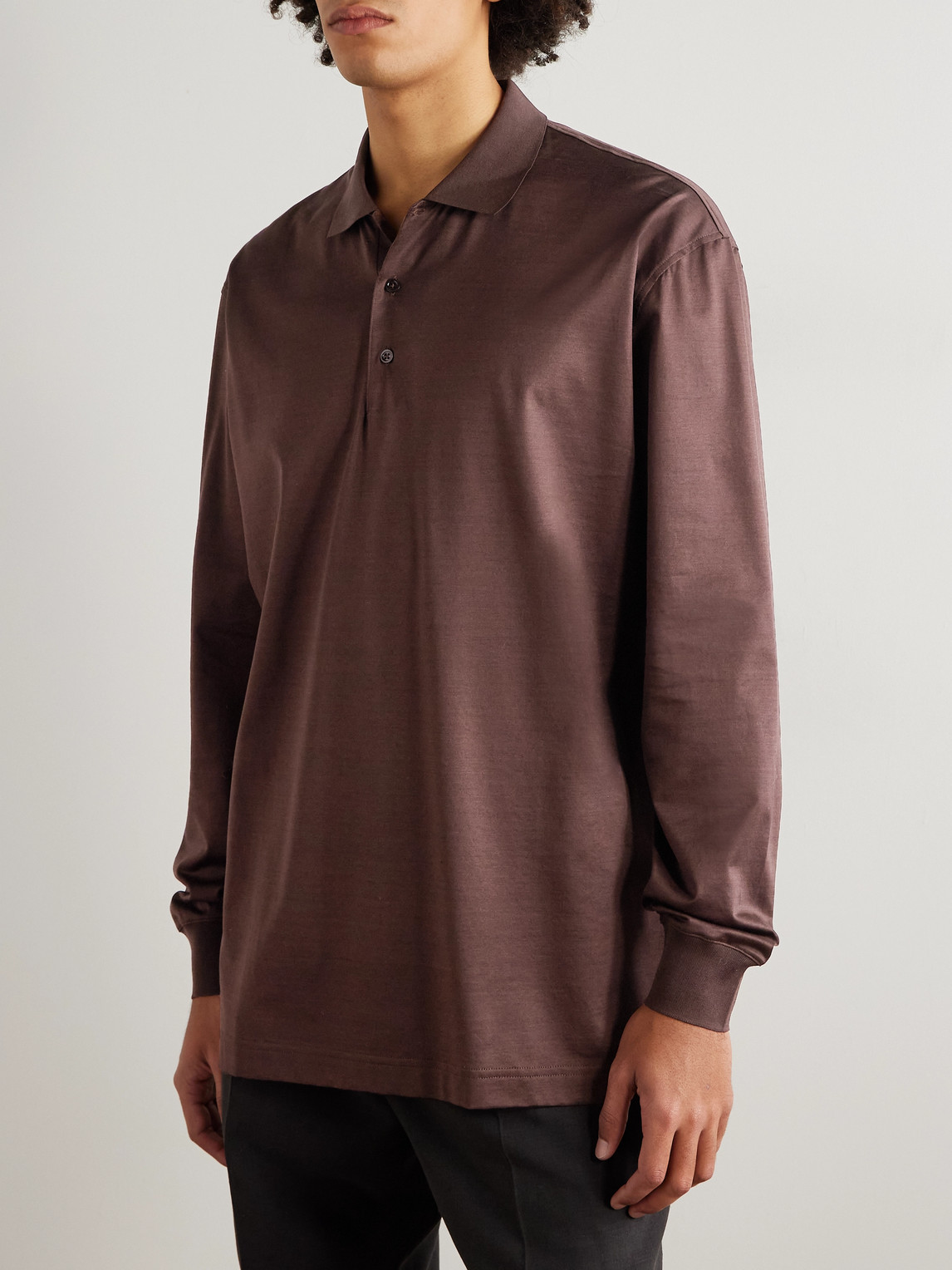 Cotton-Sateen Polo Shirt
