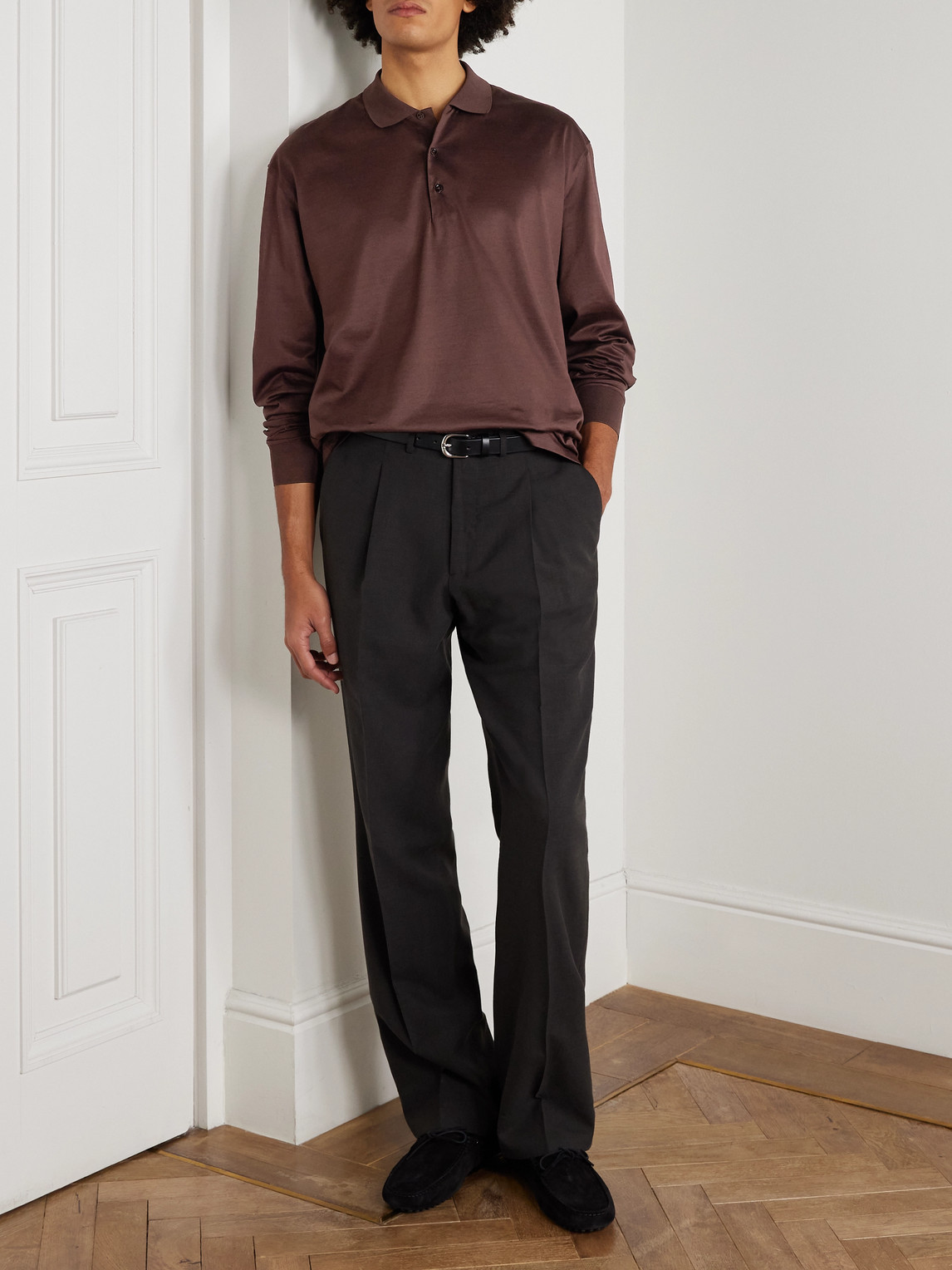 Cotton-Sateen Polo Shirt