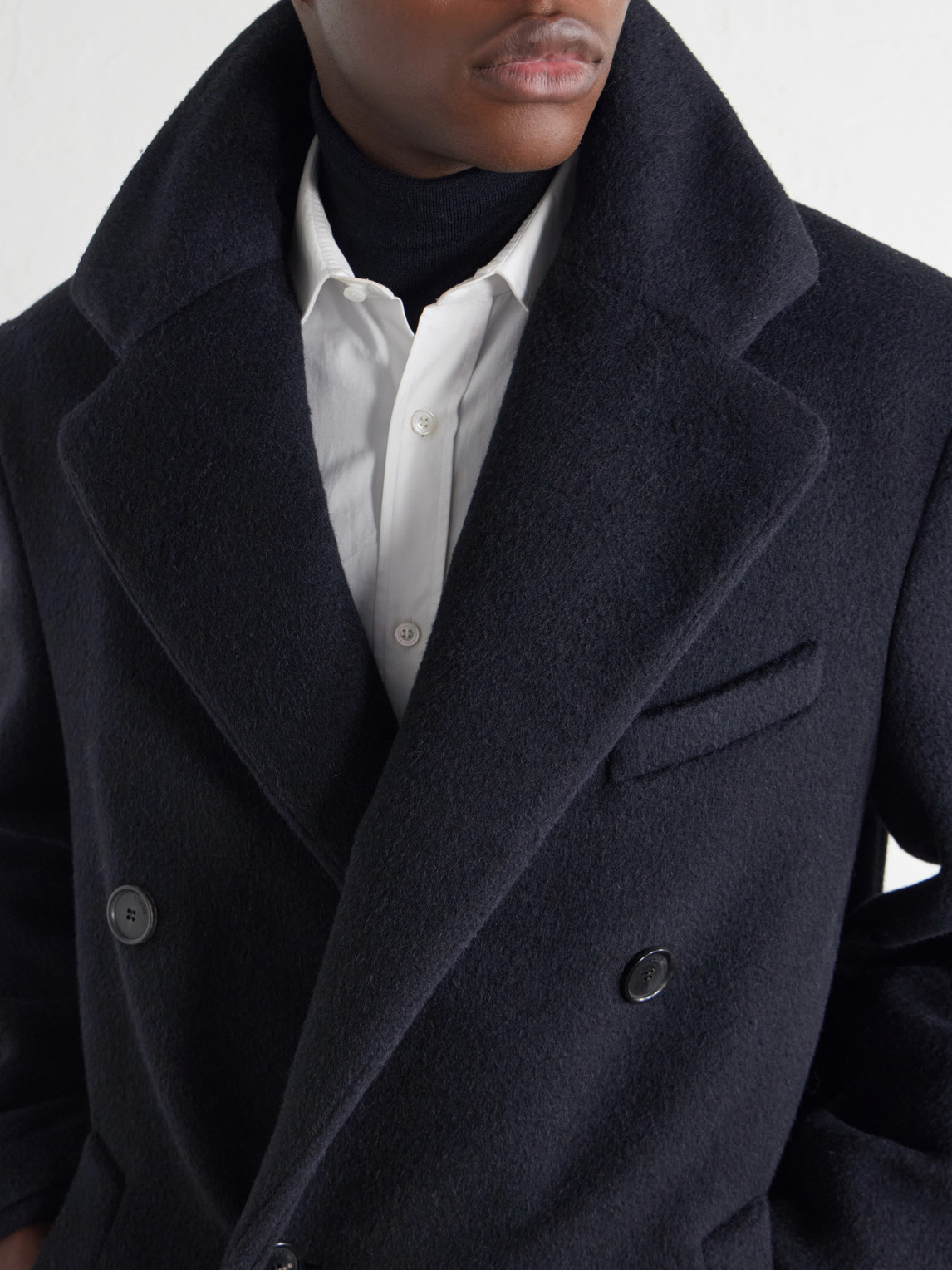 Double-Breasted Wool And Lama-Blend Coat