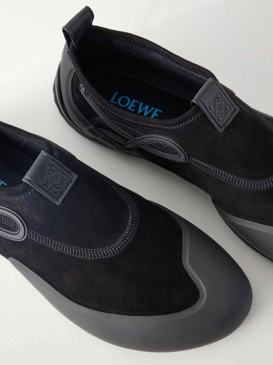Grip Aqua Rubber-Trimmed Stretch Sneakers