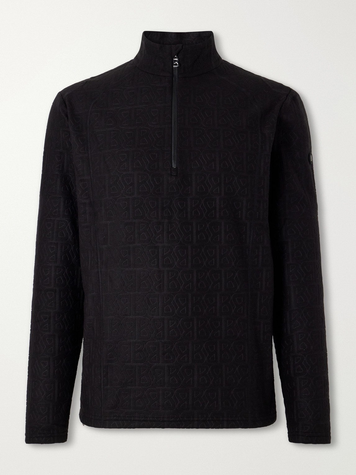 Bogner Harry Logo-print Stretch-fleece Half-zip Ski Midlayer In Black