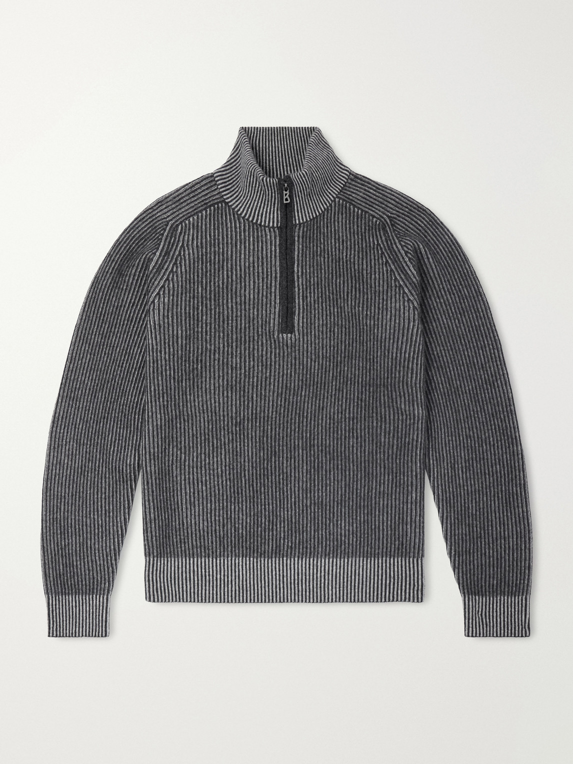 Bogner Dwayne Ribbed Wool And Cashmere-blend Half-zip Ski Mid-layer In Multi