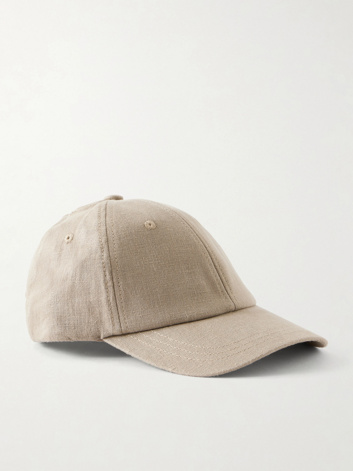 Frescobol Carioca Fernando Linen Baseball Cap In Brown