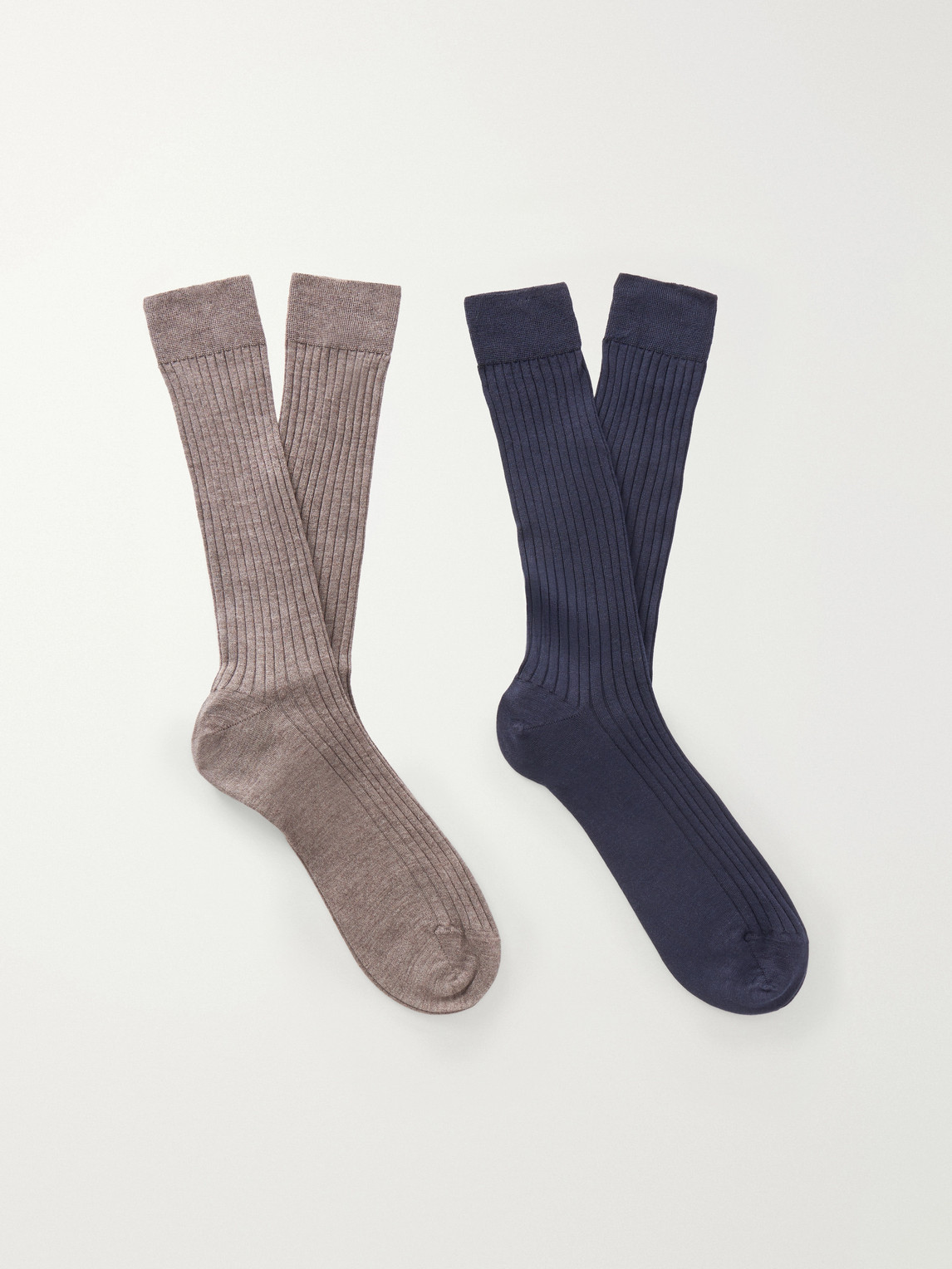 Mr P. – Two-Pack Cashmere and Silk-Blend Socks
