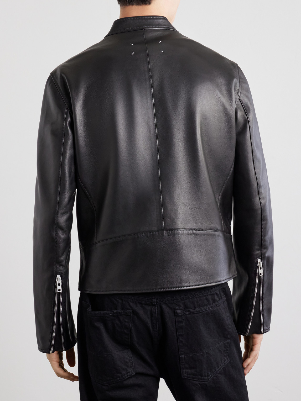 Zip-Detailed Leather