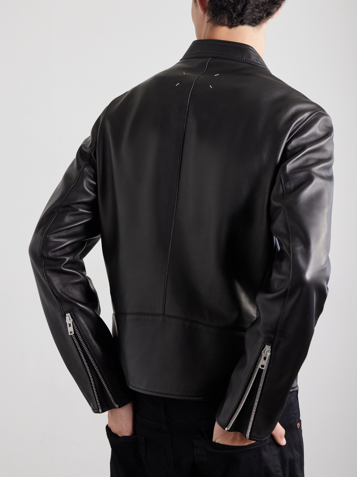 Zip-Detailed Leather