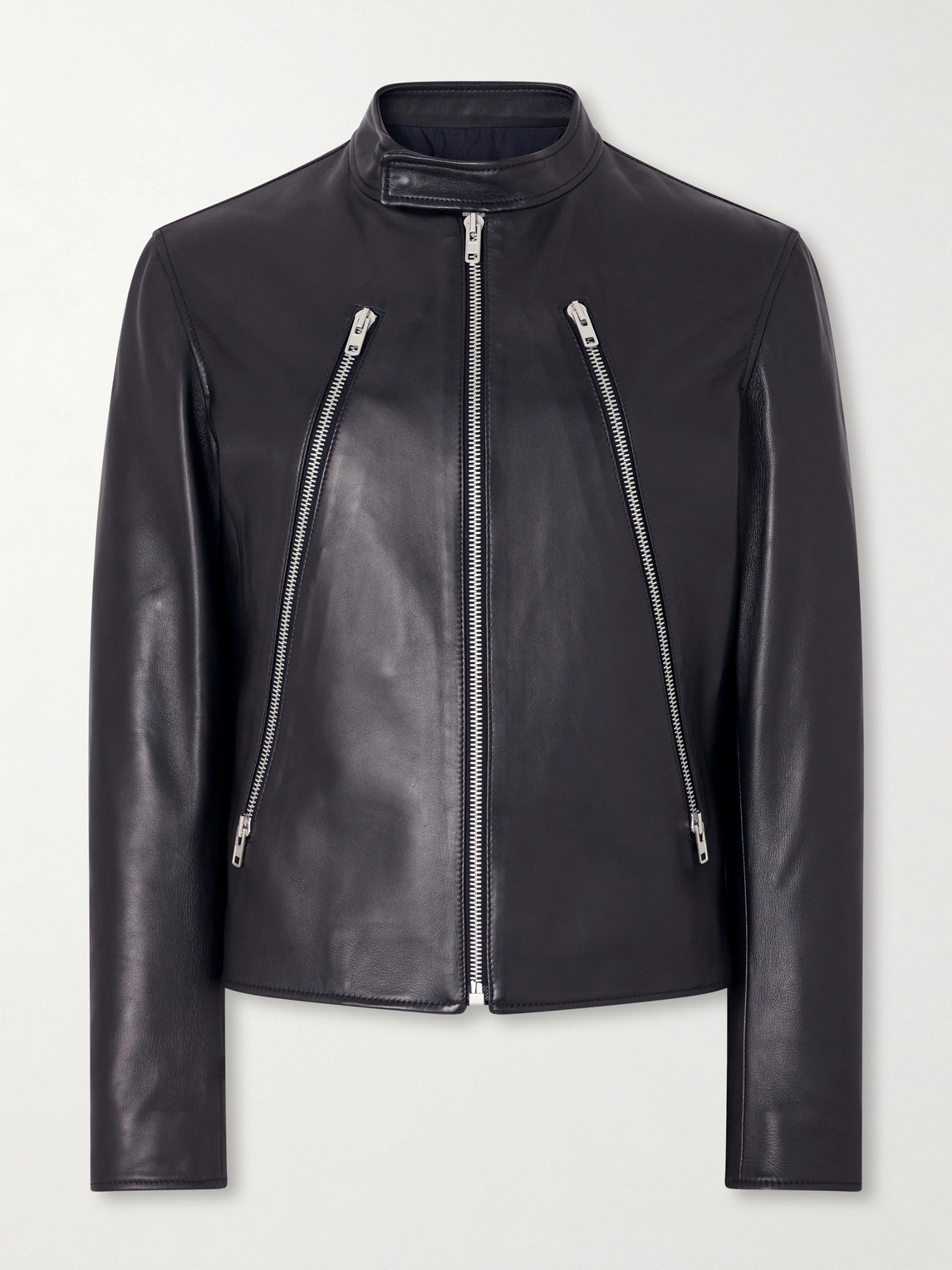 Zip-Detailed Leather