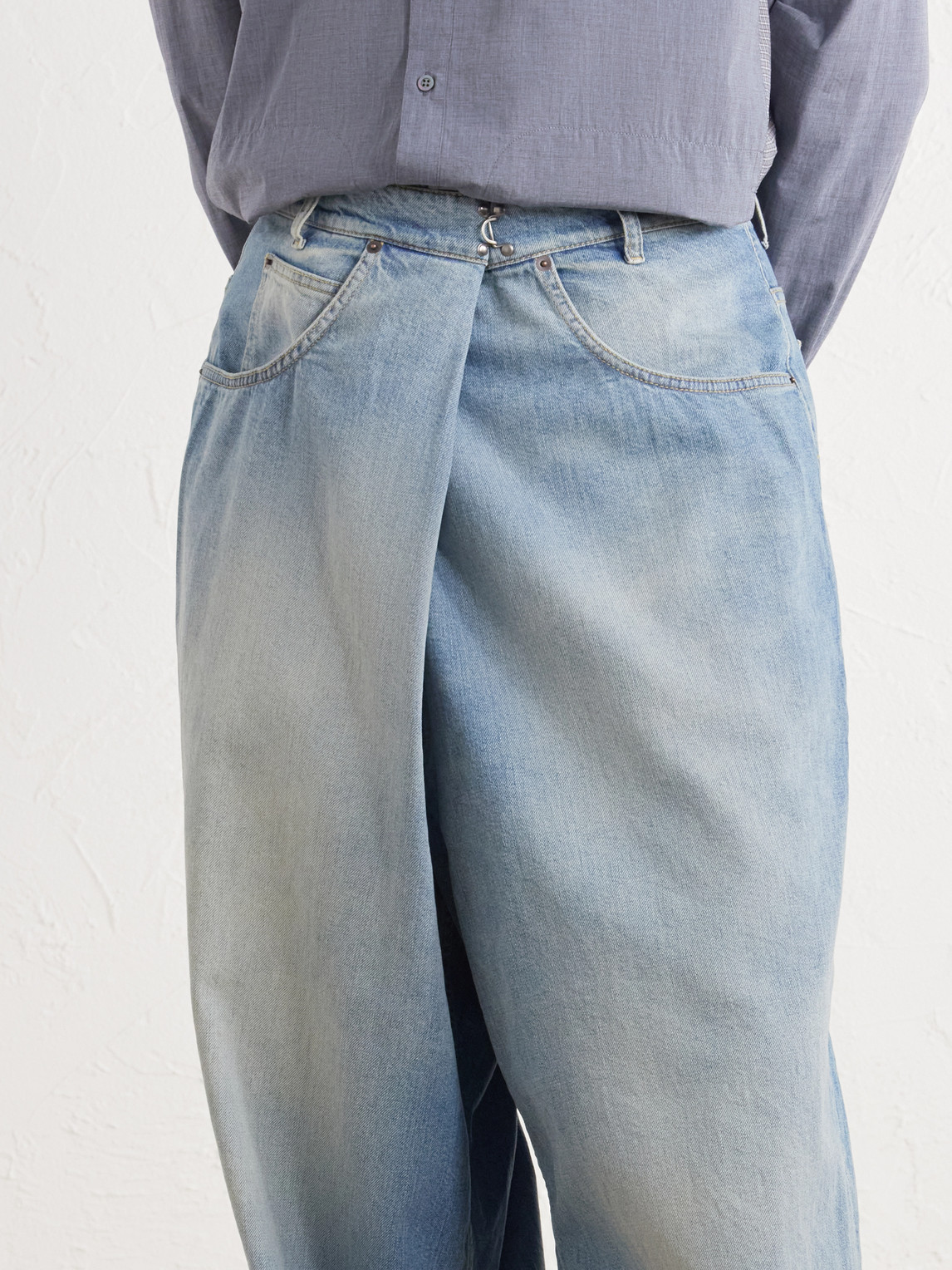 Wrap Wide-Leg Jeans