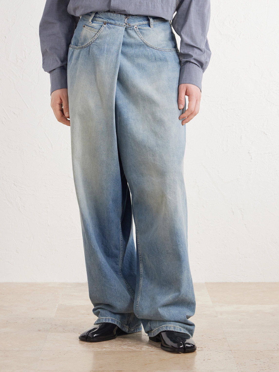Wrap Wide-Leg Jeans
