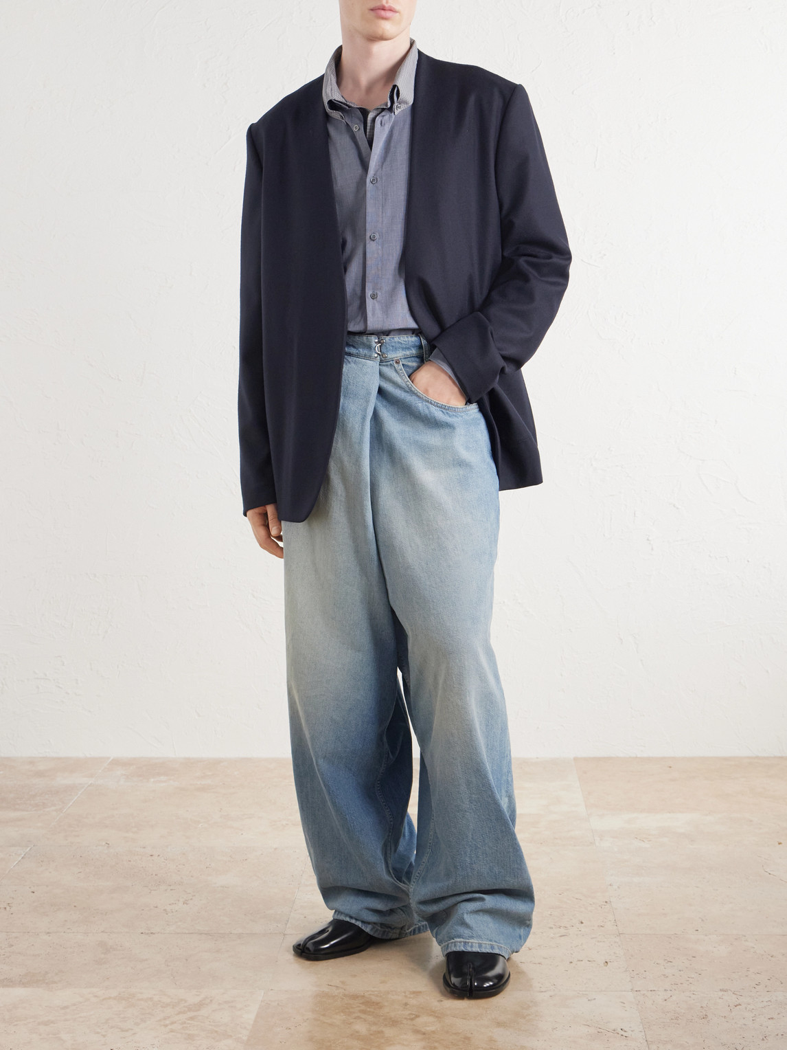 Wrap Wide-Leg Jeans