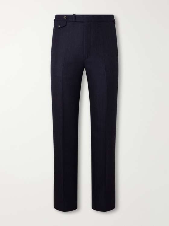 Jmueser Waverly Straight-Leg Pleated Wool-Twill Suit Trousers