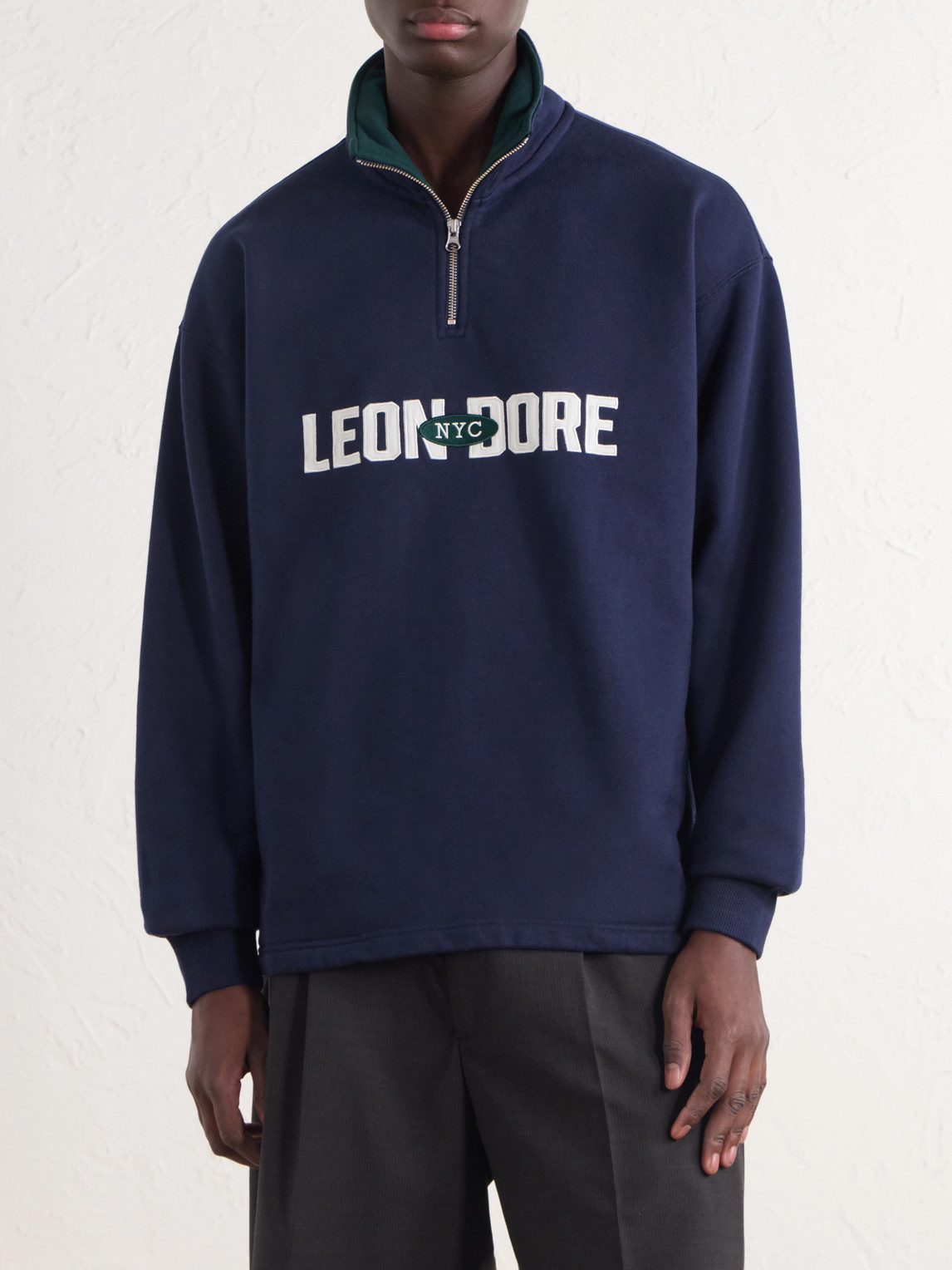 Aimé Leon Dore - Logo-Appliquéd Cotton Half-Zip Sweatshirt