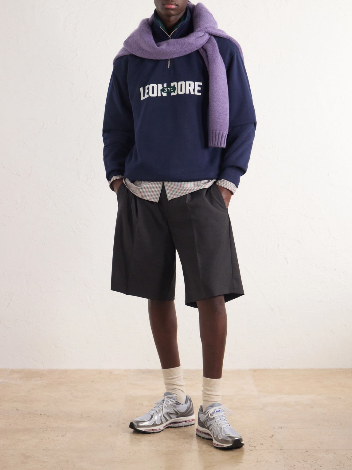Aimé Leon Dore - Logo-Appliquéd Cotton Half-Zip Sweatshirt