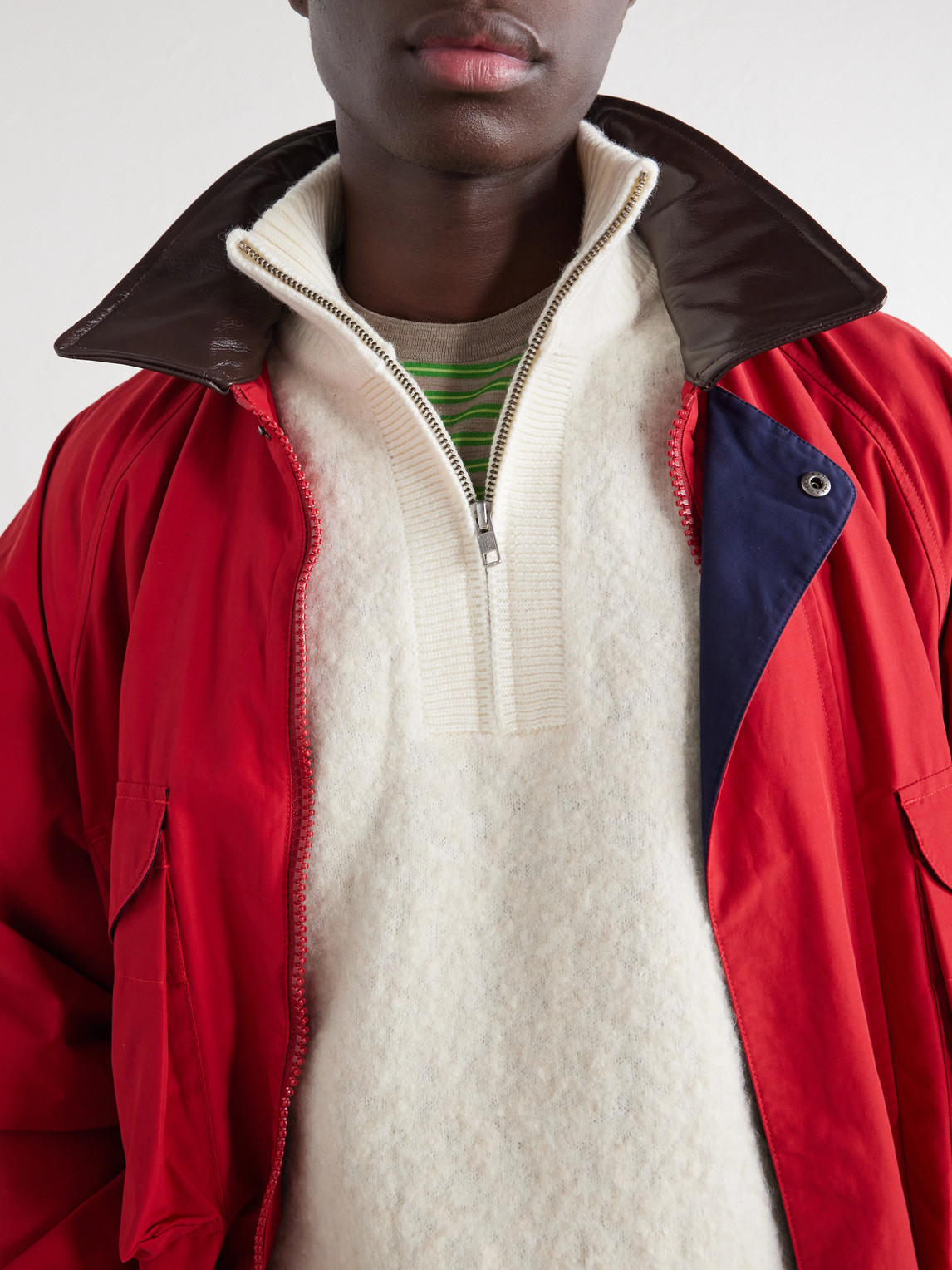 Aimé Leon Dore - Felted Wool-Blend Half-Zip Sweater