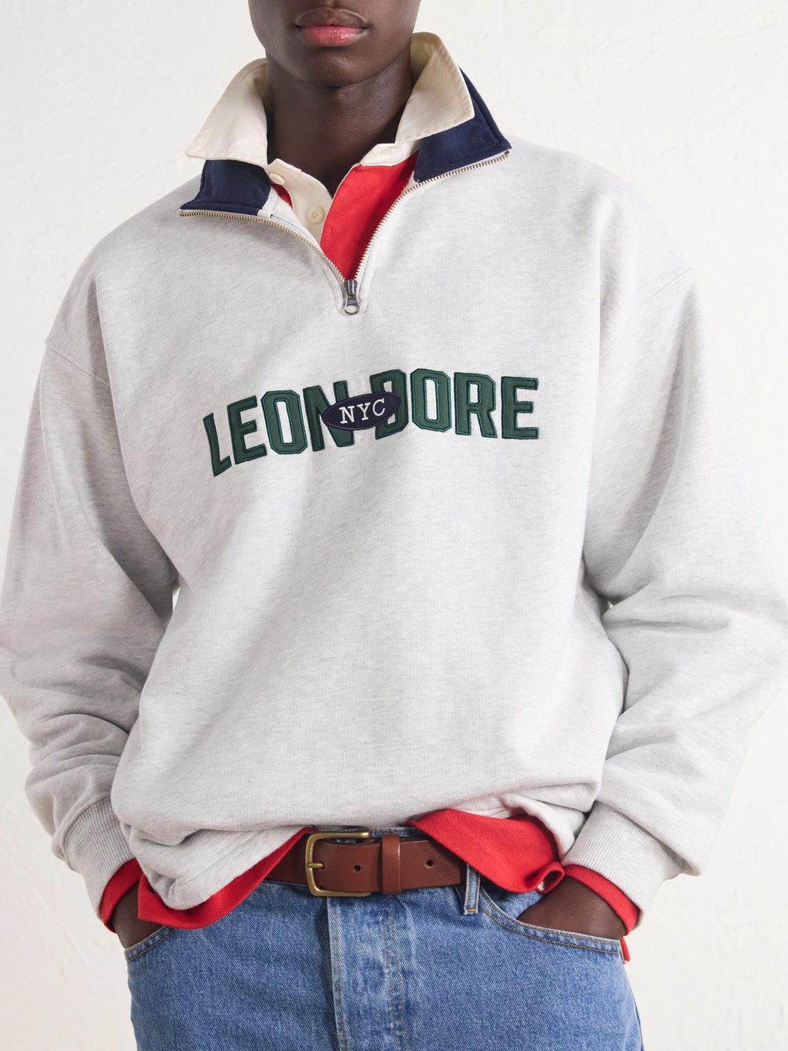 Aimé Leon Dore - Logo-Appliquéd Cotton Half-Zip Sweatshirt