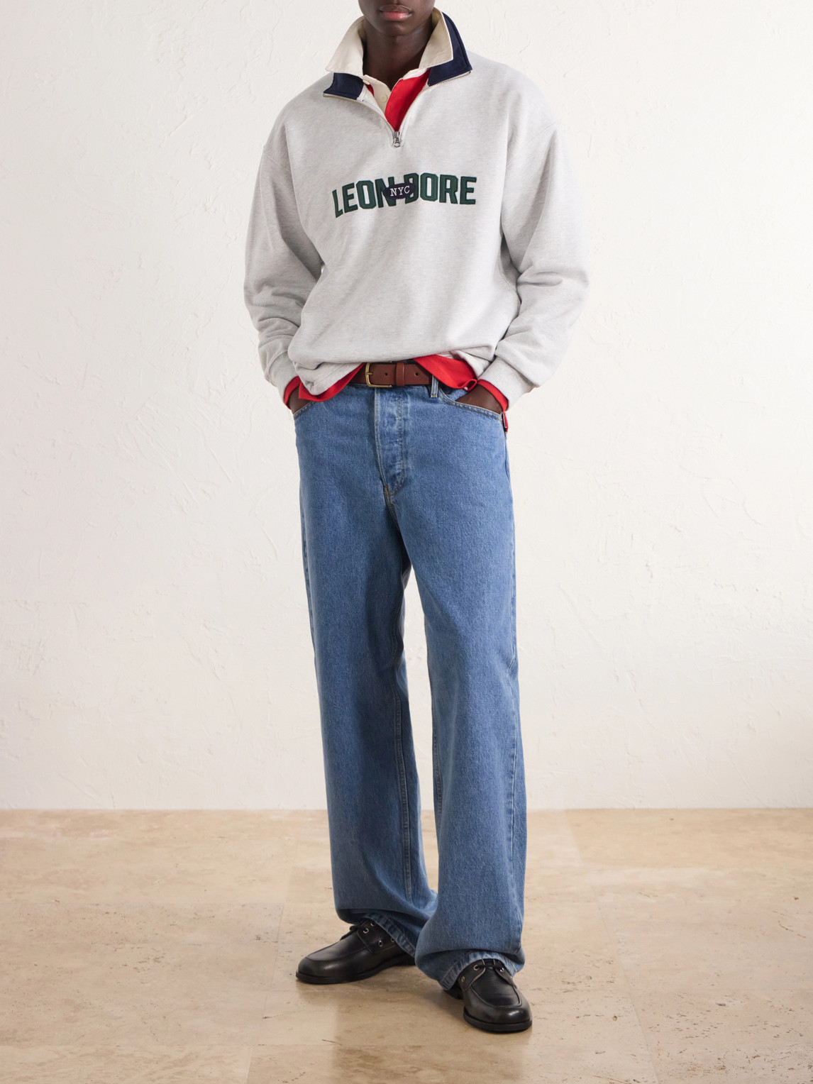 Aimé Leon Dore - Logo-Appliquéd Cotton Half-Zip Sweatshirt
