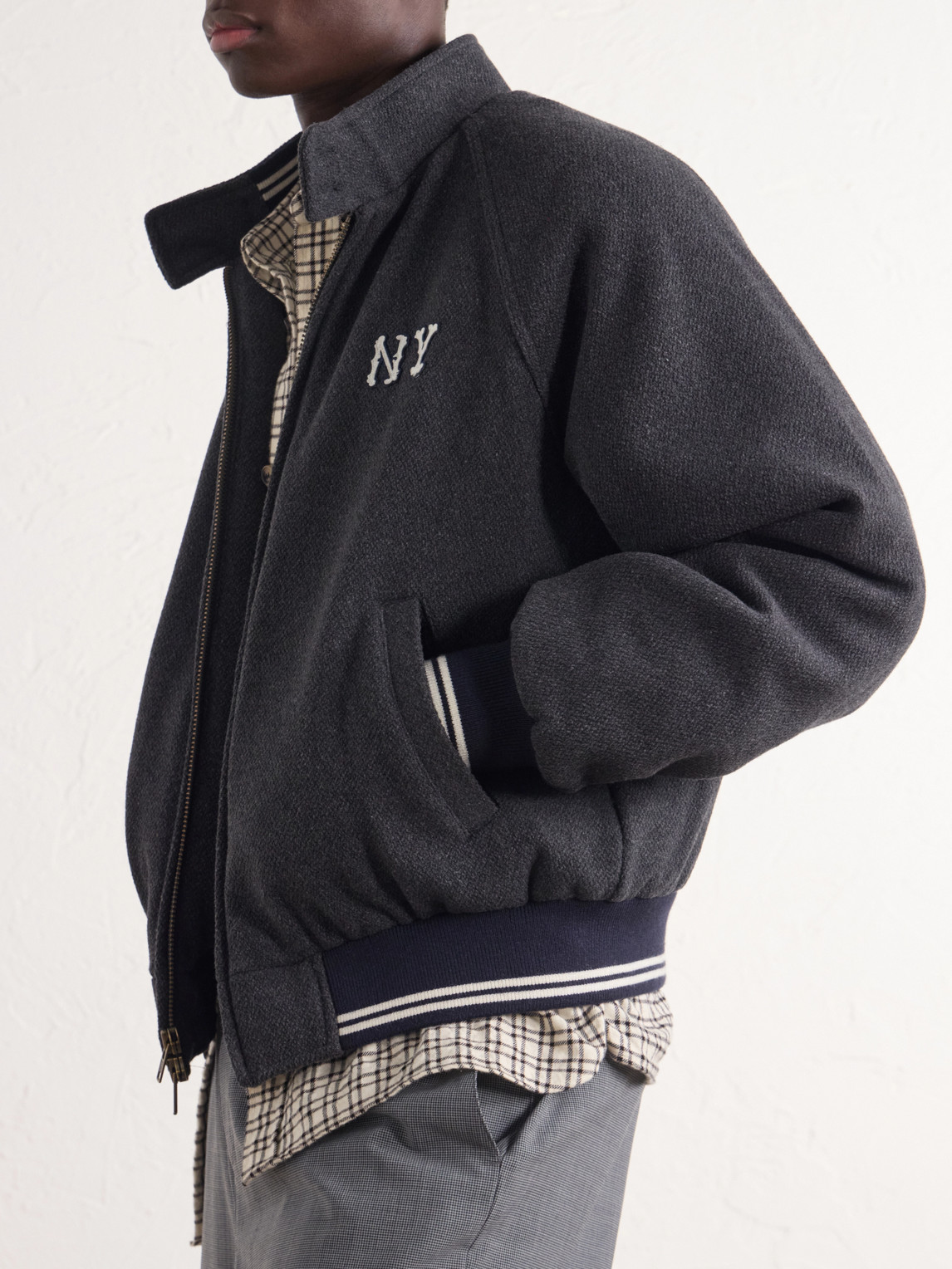 Aimé Leon Dore - Ny Highlanders Logo-Embroidered Wool-Blend Varsity Jacket