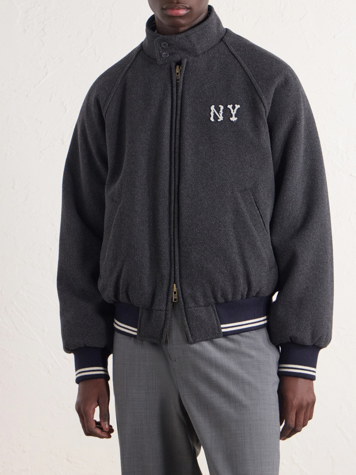 Aimé Leon Dore - Ny Highlanders Logo-Embroidered Wool-Blend Varsity Jacket