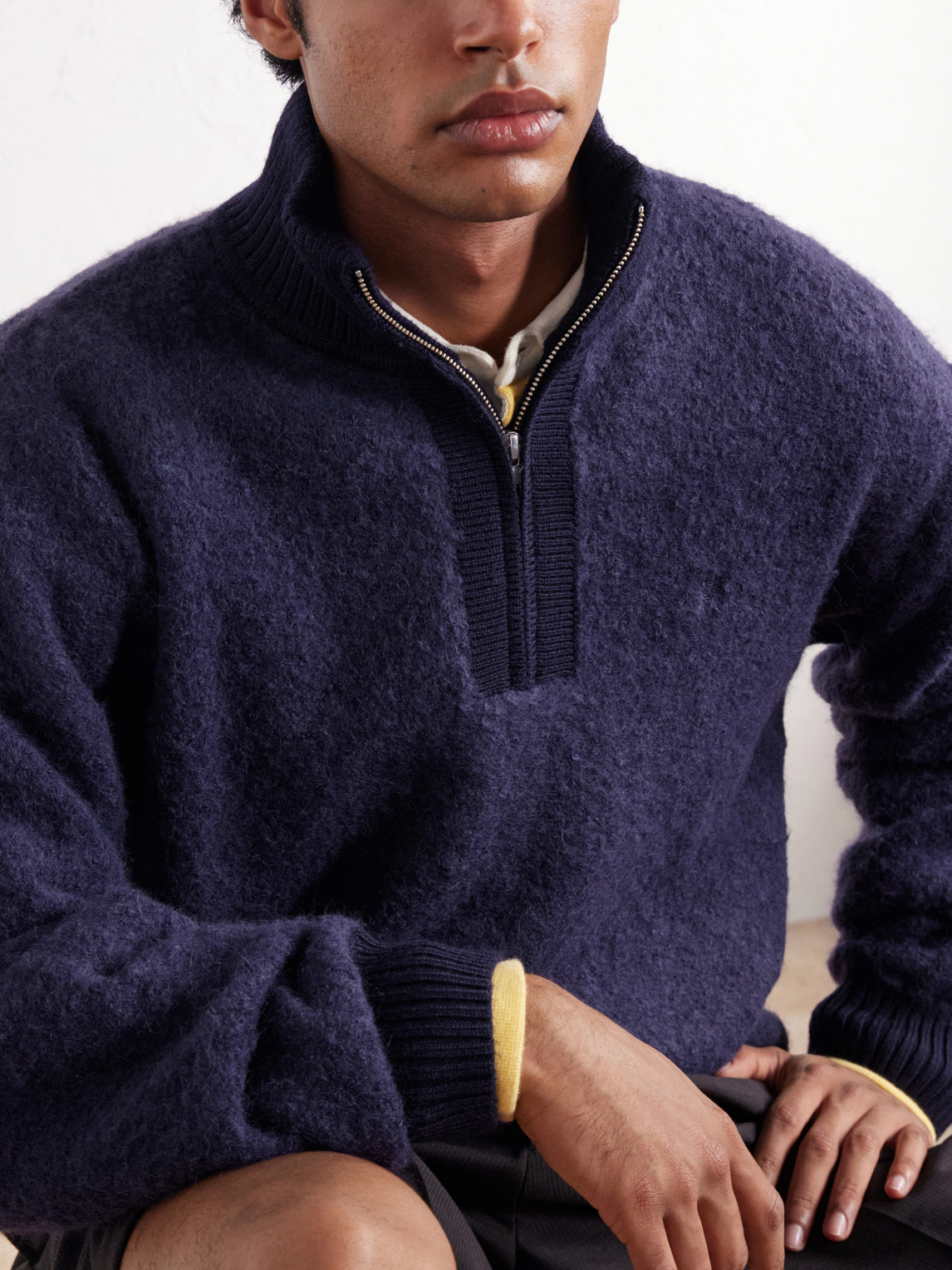 Aimé Leon Dore - Wool-Blend Felt Half-Zip Sweater