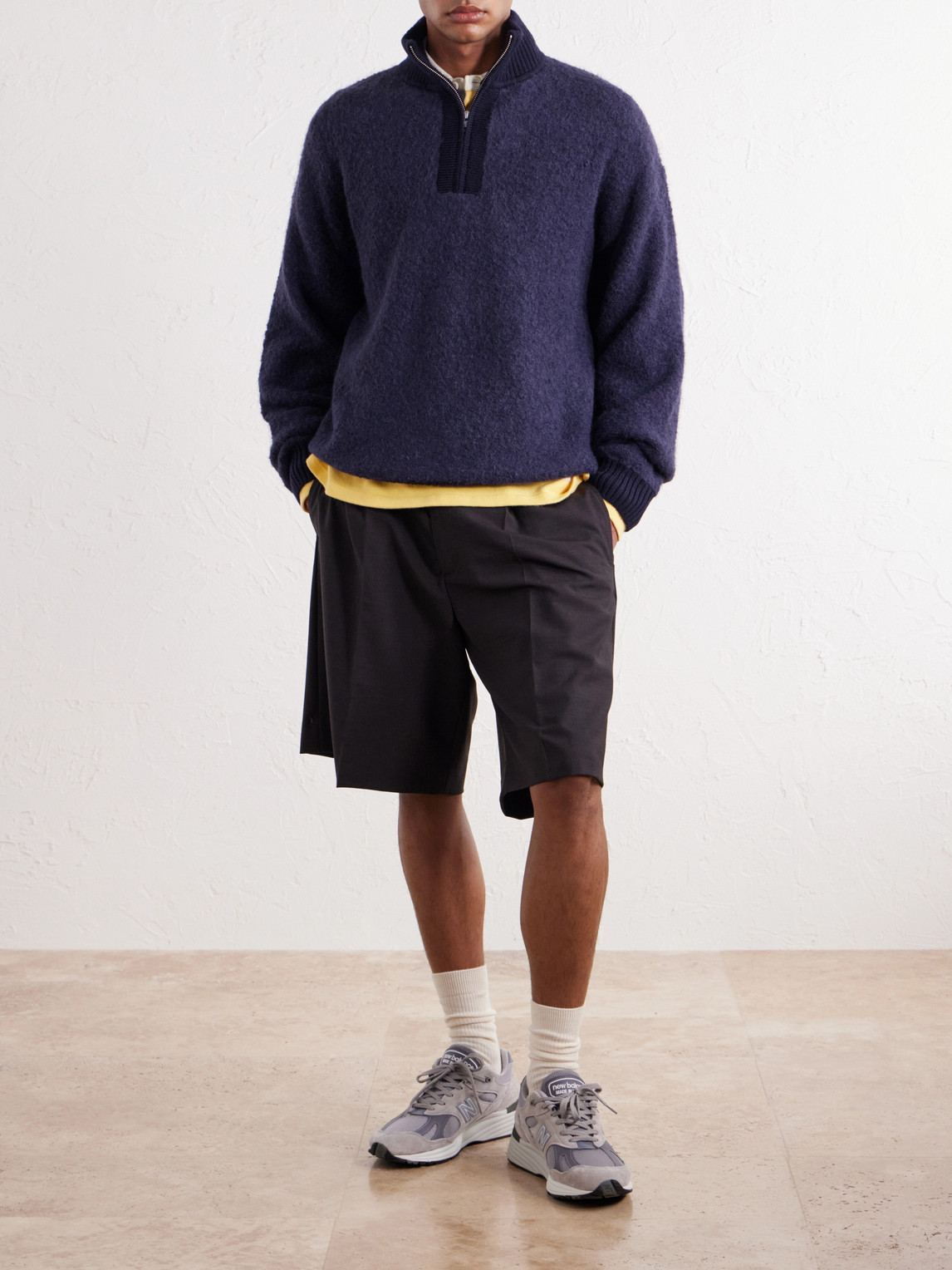 Aimé Leon Dore - Wool-Blend Felt Half-Zip Sweater