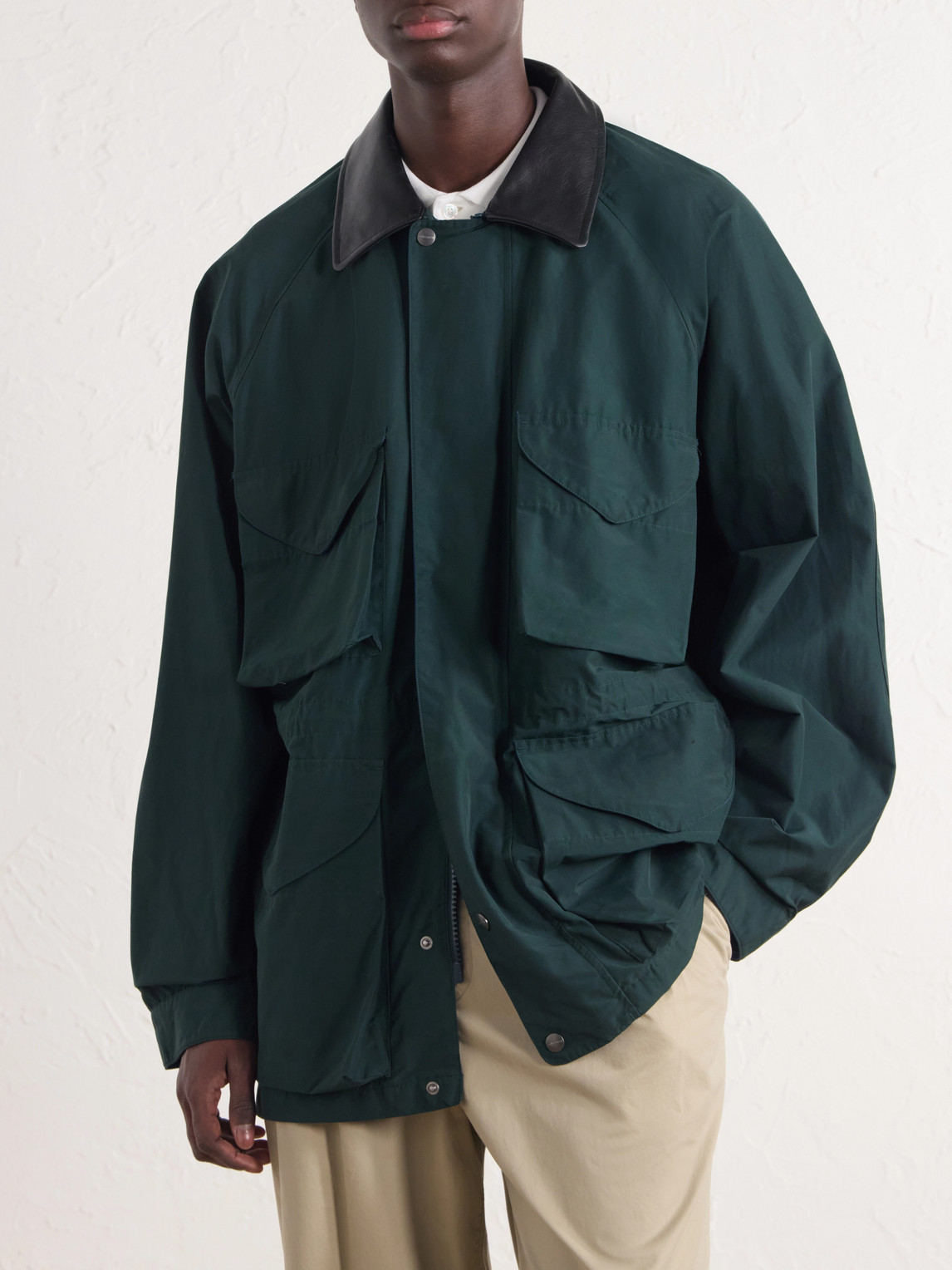 Aimé Leon Dore - Leather-Trimmed Cotton-Blend Jacket