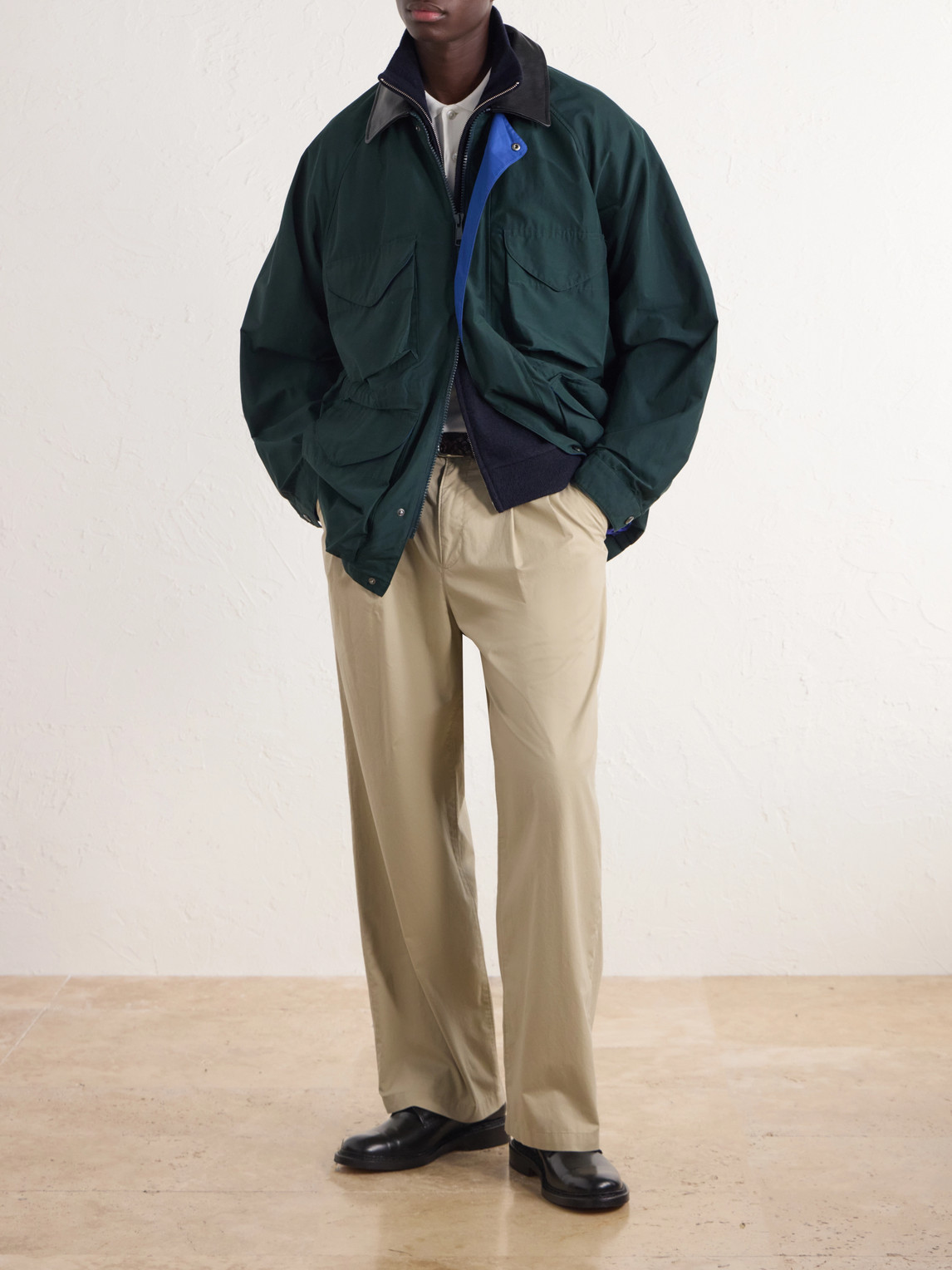 Aimé Leon Dore - Leather-Trimmed Cotton-Blend Jacket
