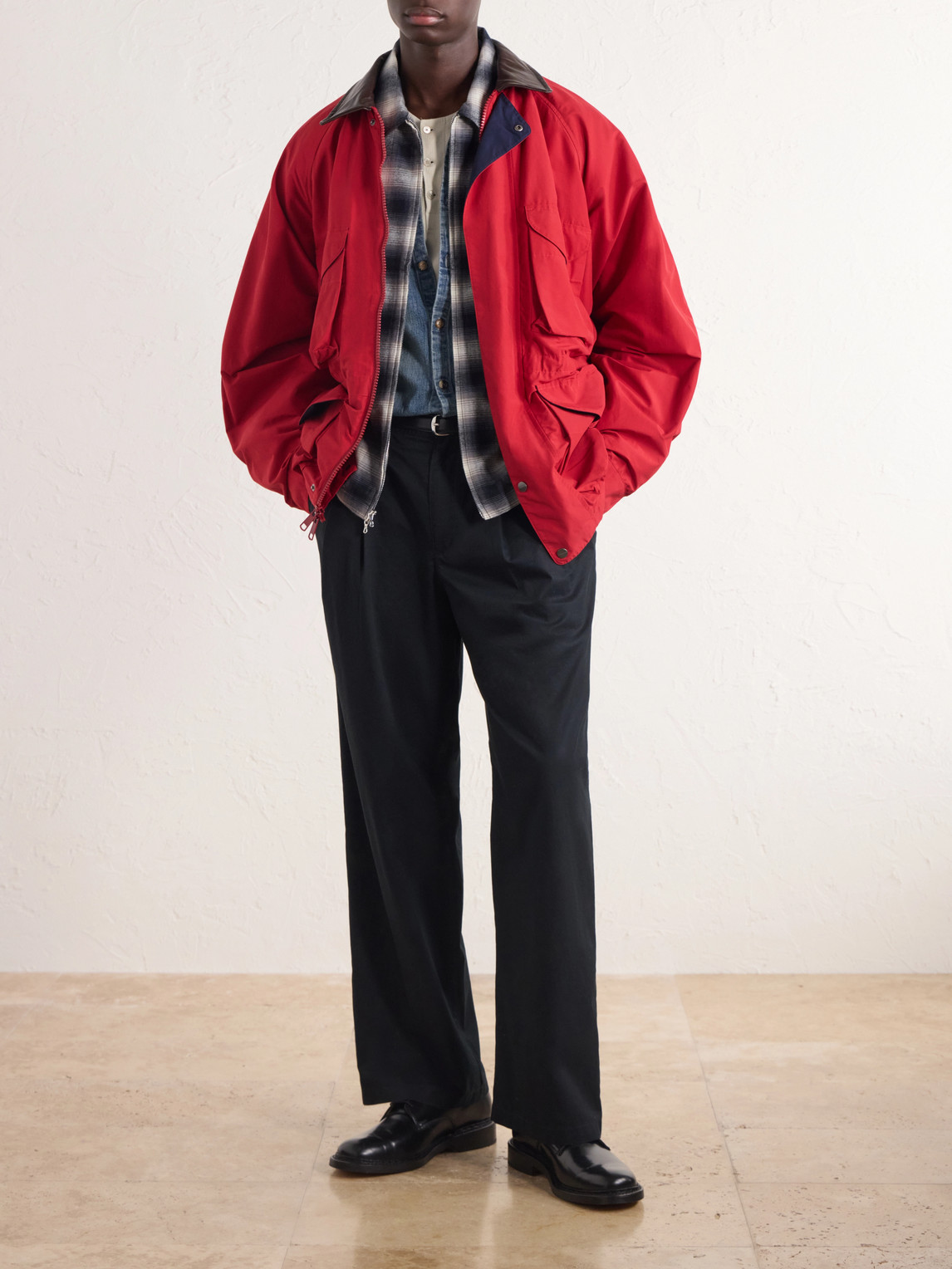 Aimé Leon Dore - Leather-Trimmed Cotton-Blend Jacket