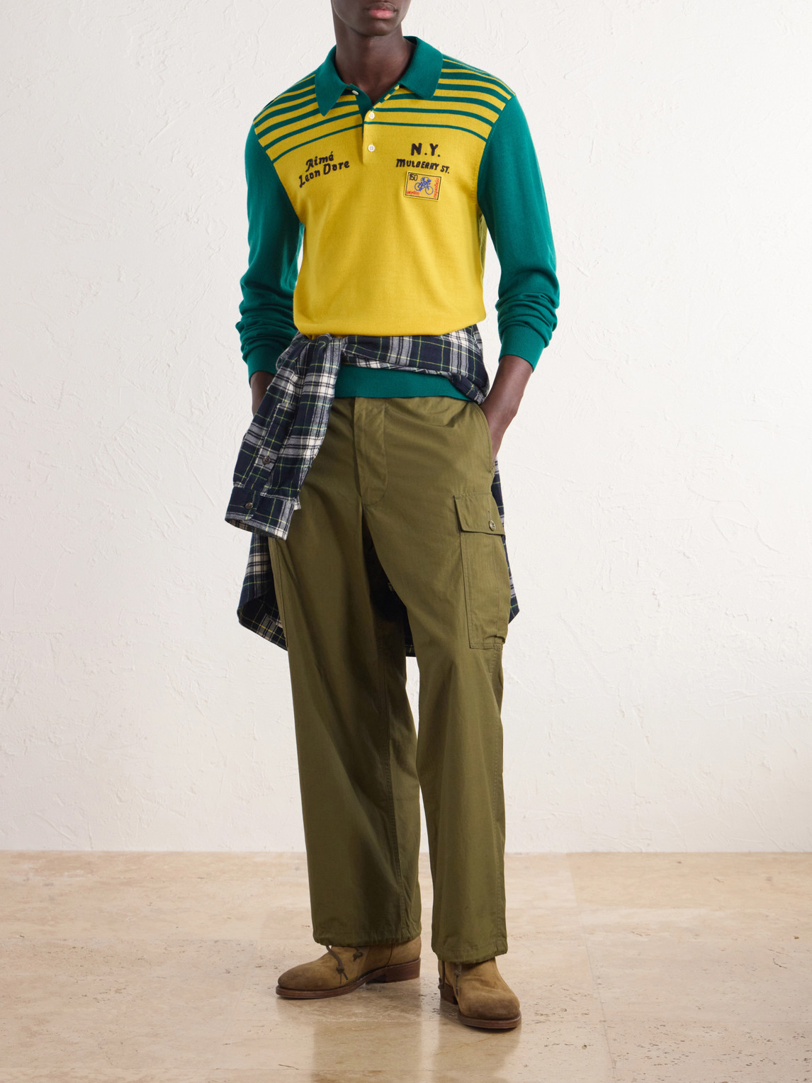 Aimé Leon Dore - Logo-Embroidered Merino Polo Shirt