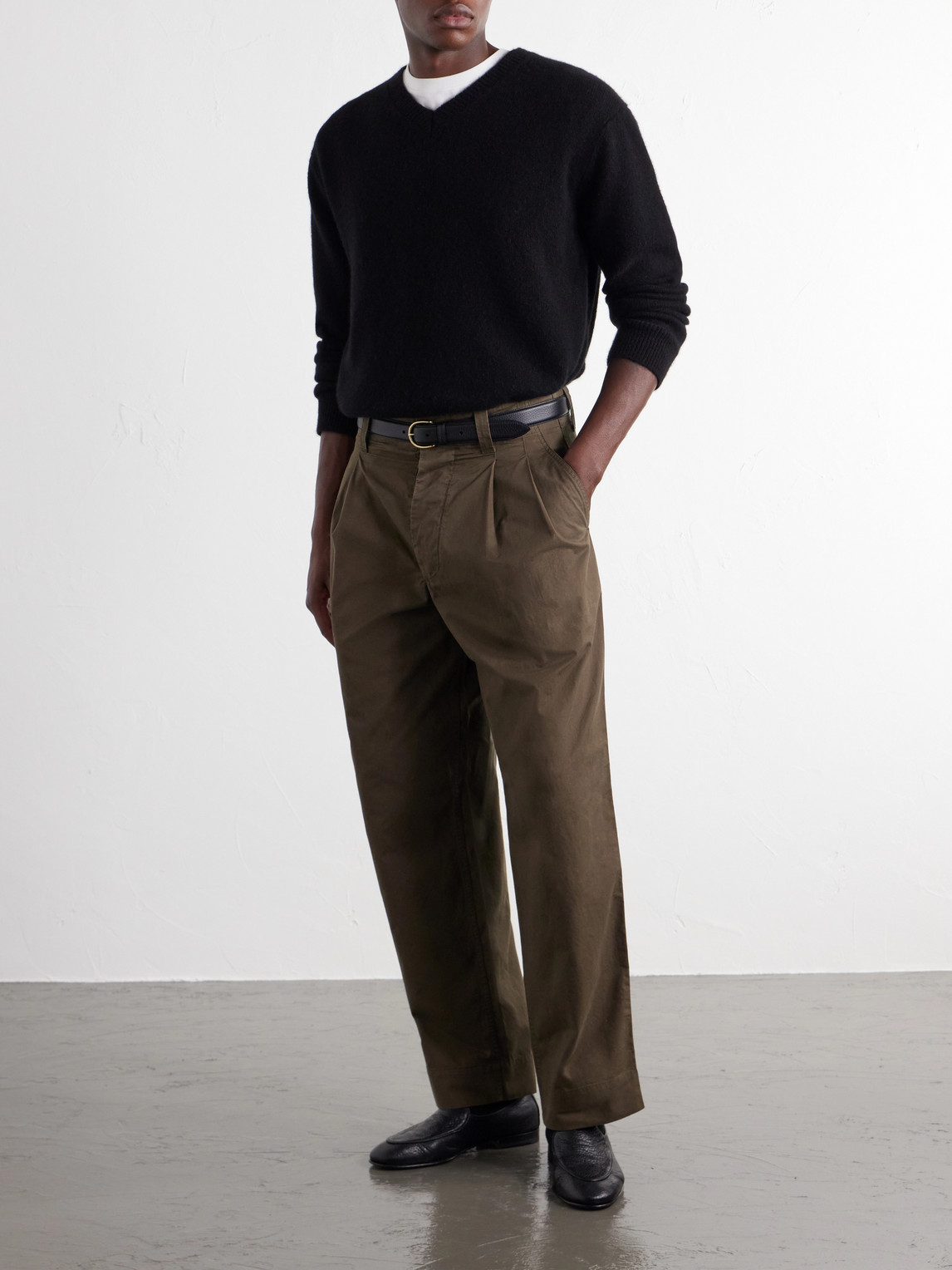 Mhl. Straight-Leg Pleated Cotton Trousers