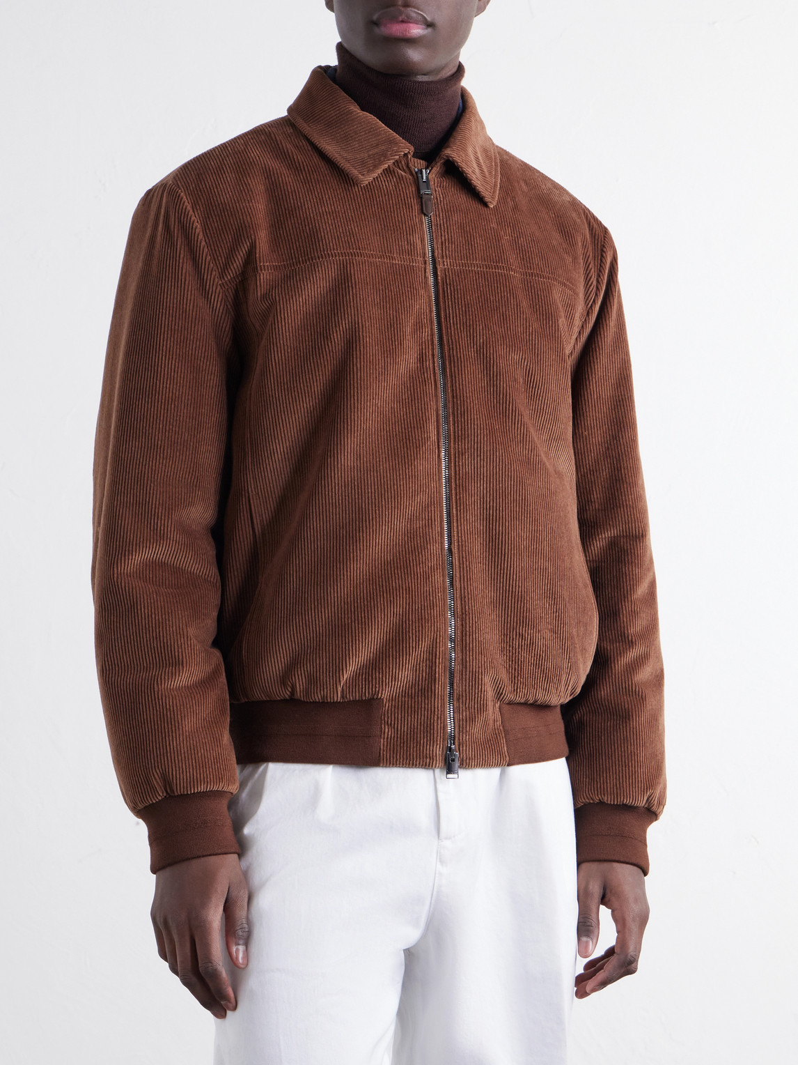 Padded Cotton-Corduroy Blouson Jacket