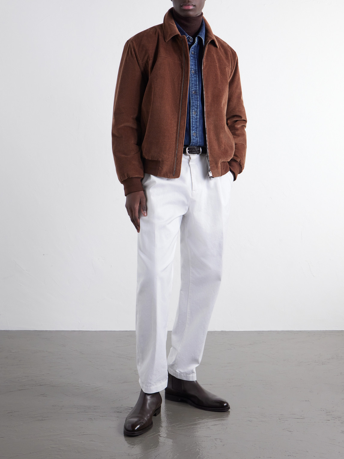Padded Cotton-Corduroy Blouson Jacket
