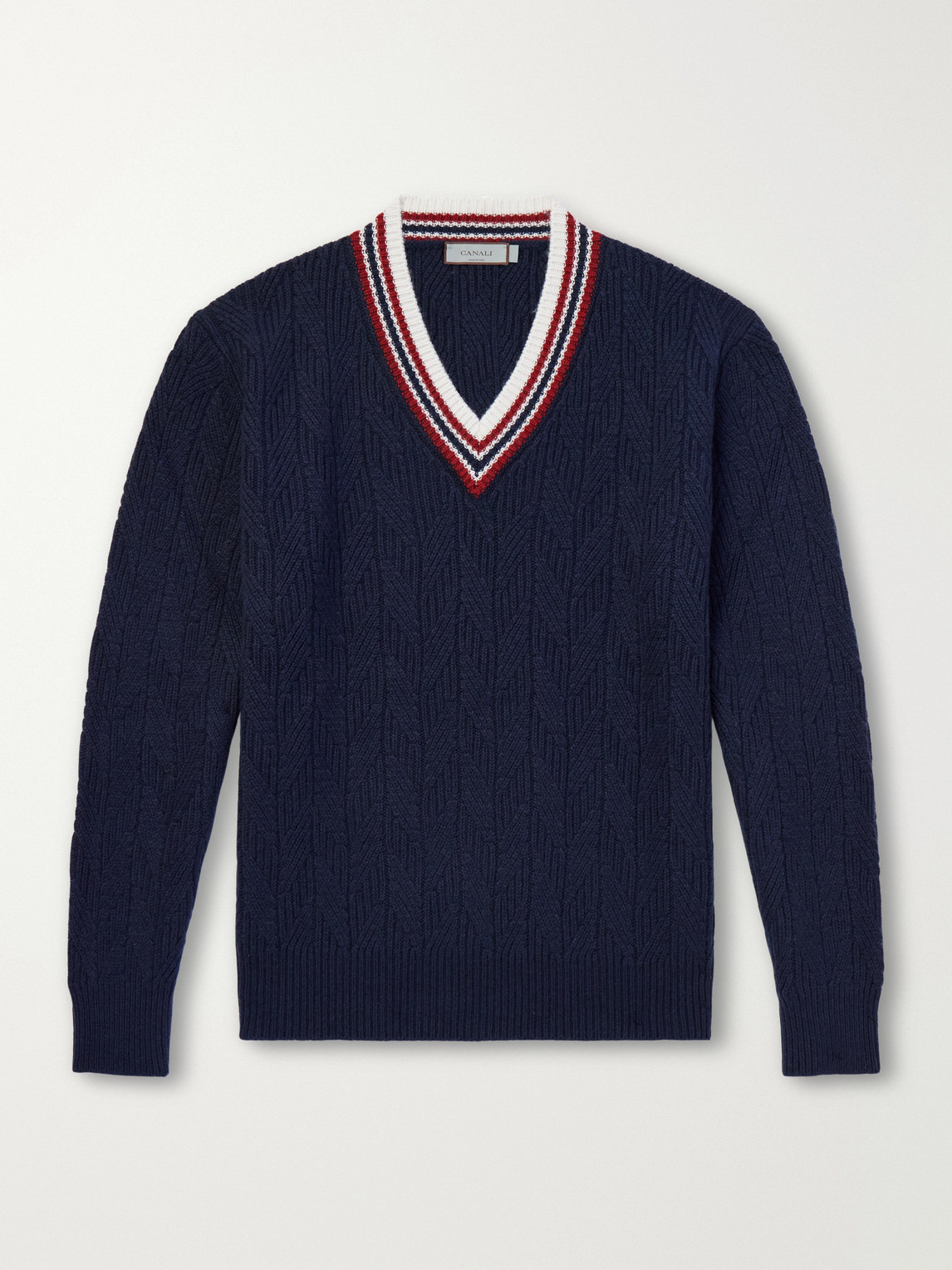 Herringbone Wool And Cashmere-Blend Sweater